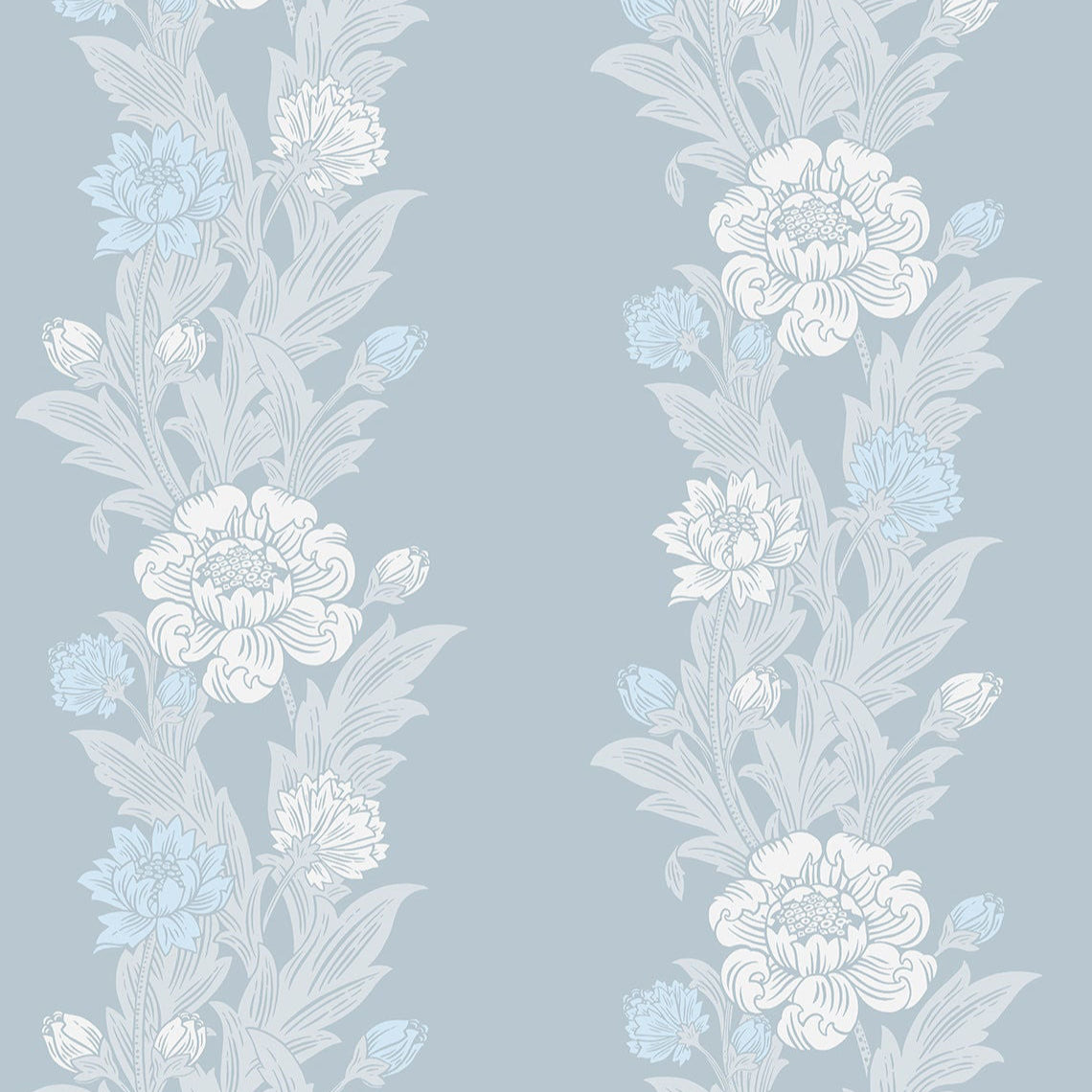 Blooming Stripe Wallpaper - Sea Green Designs