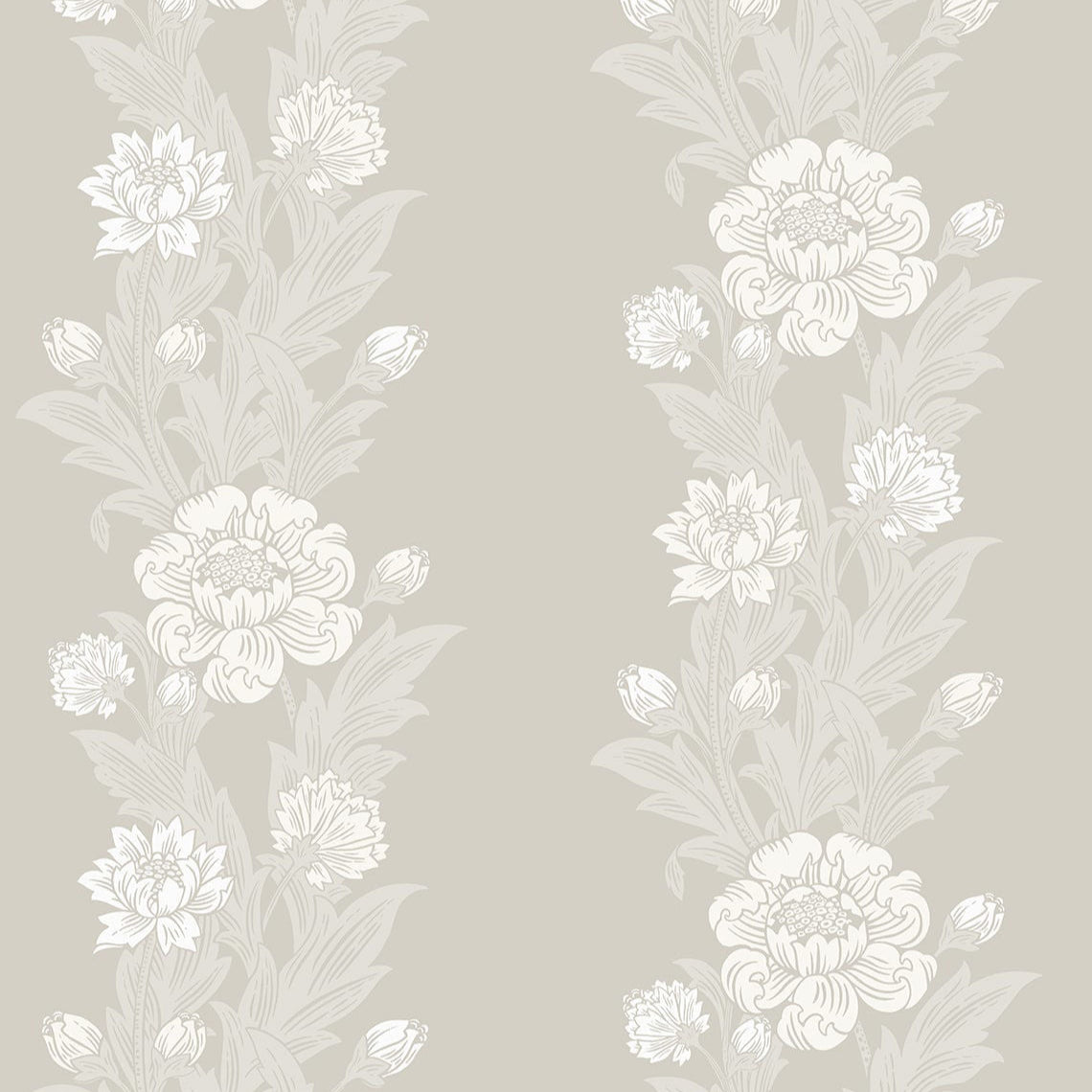 Blooming Stripe Wallpaper - Sea Green Designs