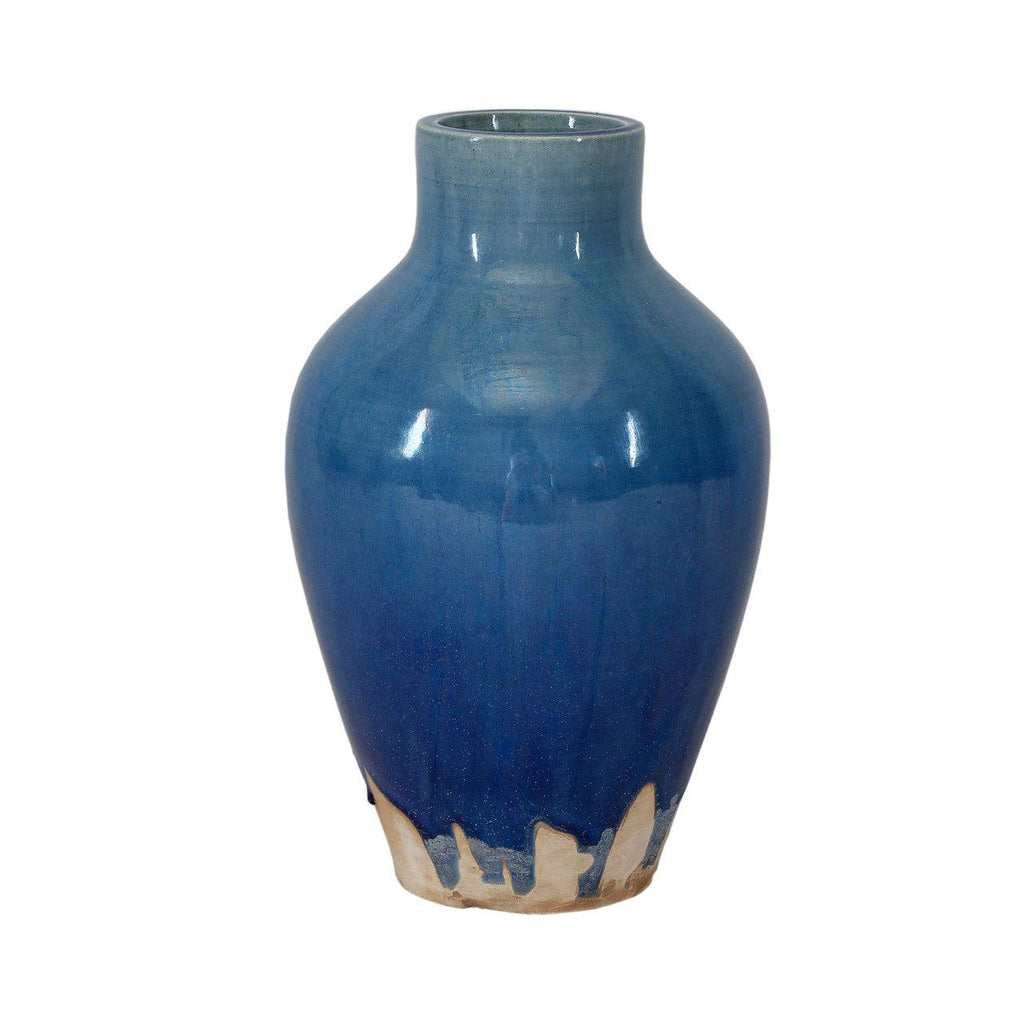 12.6” Vintage Style Tall Vase Blue Large - Sea Green Designs