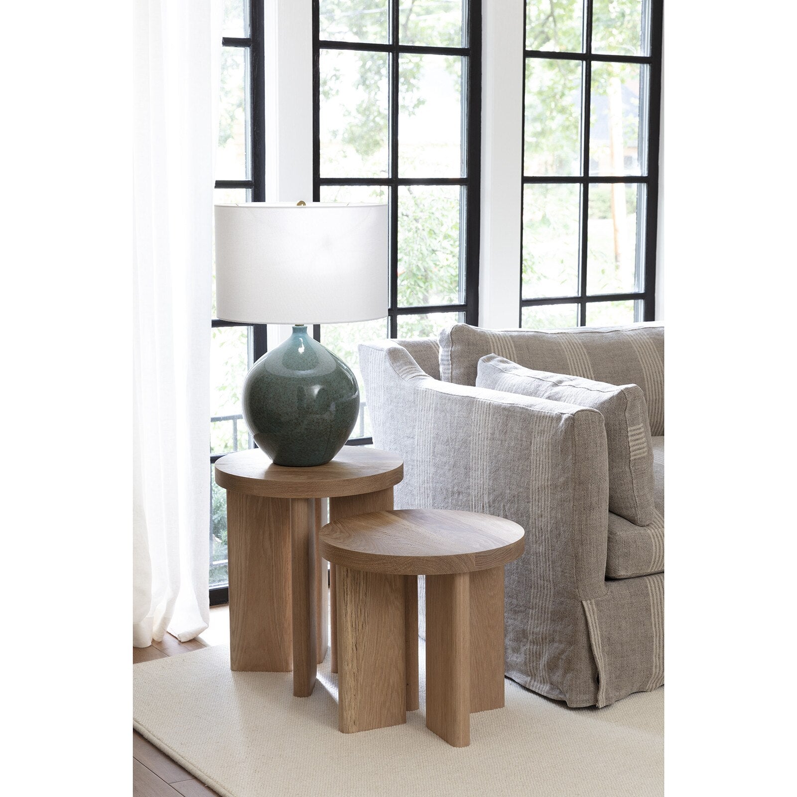 Fraya Round White Oak Side Table - Live from Detroit