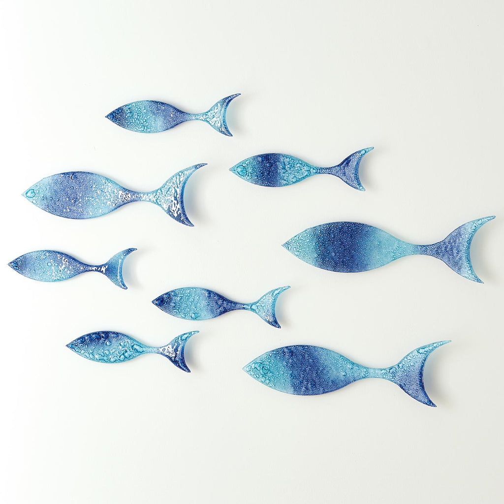 Small Blue Wall Fish, Set of 6 - Sea Green Designs
