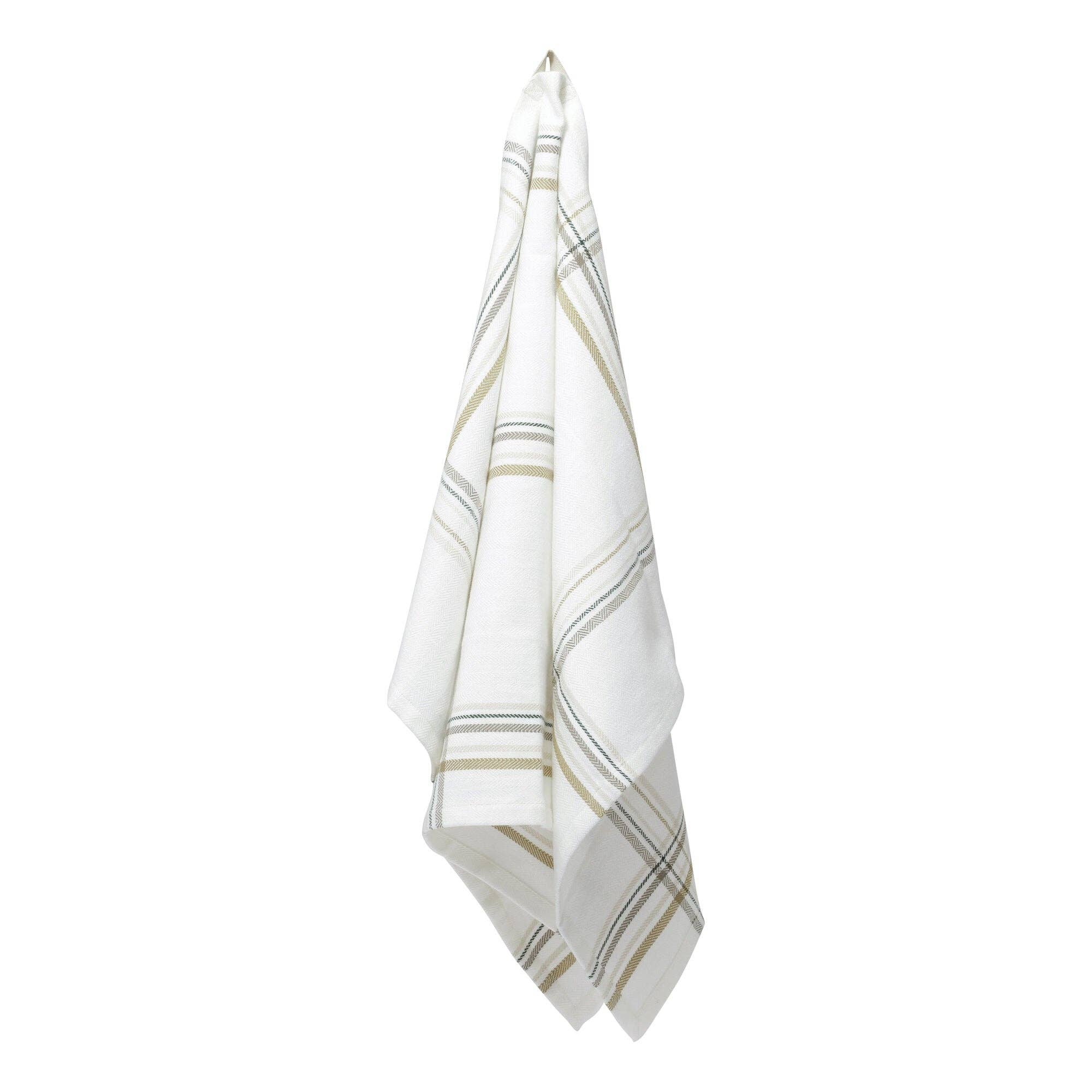 Kitchen Towel in Earth Check - Sea Green Designs