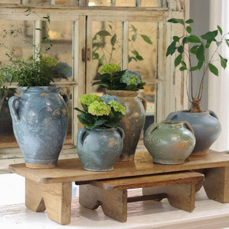 Found Blue/Green Tones Ceramic Amphora Vase - Sea Green Designs