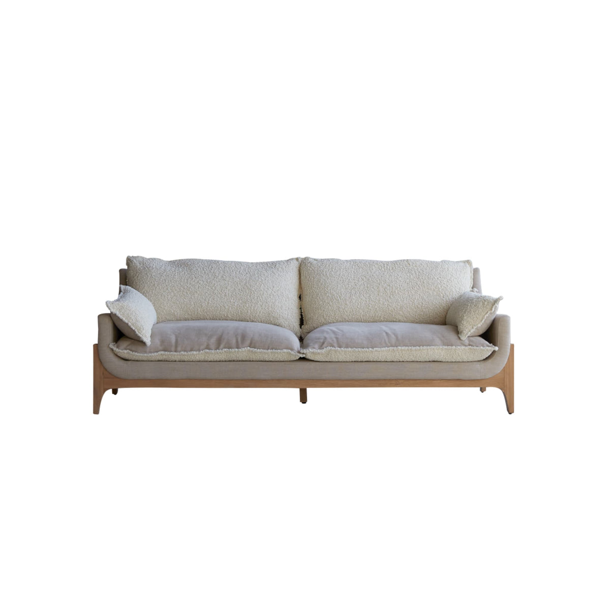 Woodnest - Solid Oak and Linen Fabric 3-Seat Sofa – image 10