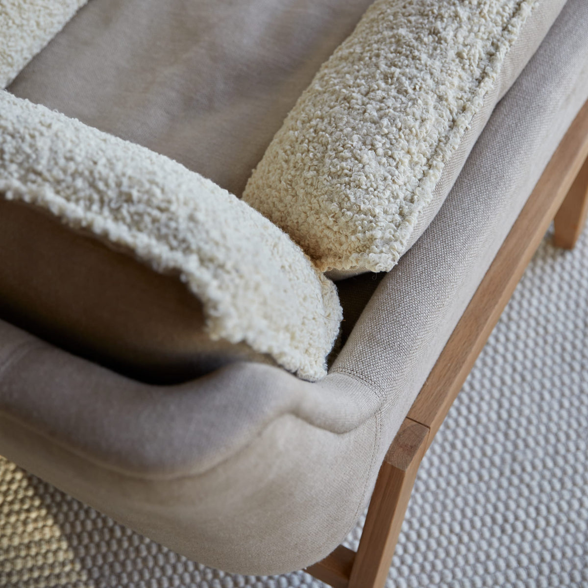 Woodnest - Solid Oak and Linen Fabric Armchair – image 2