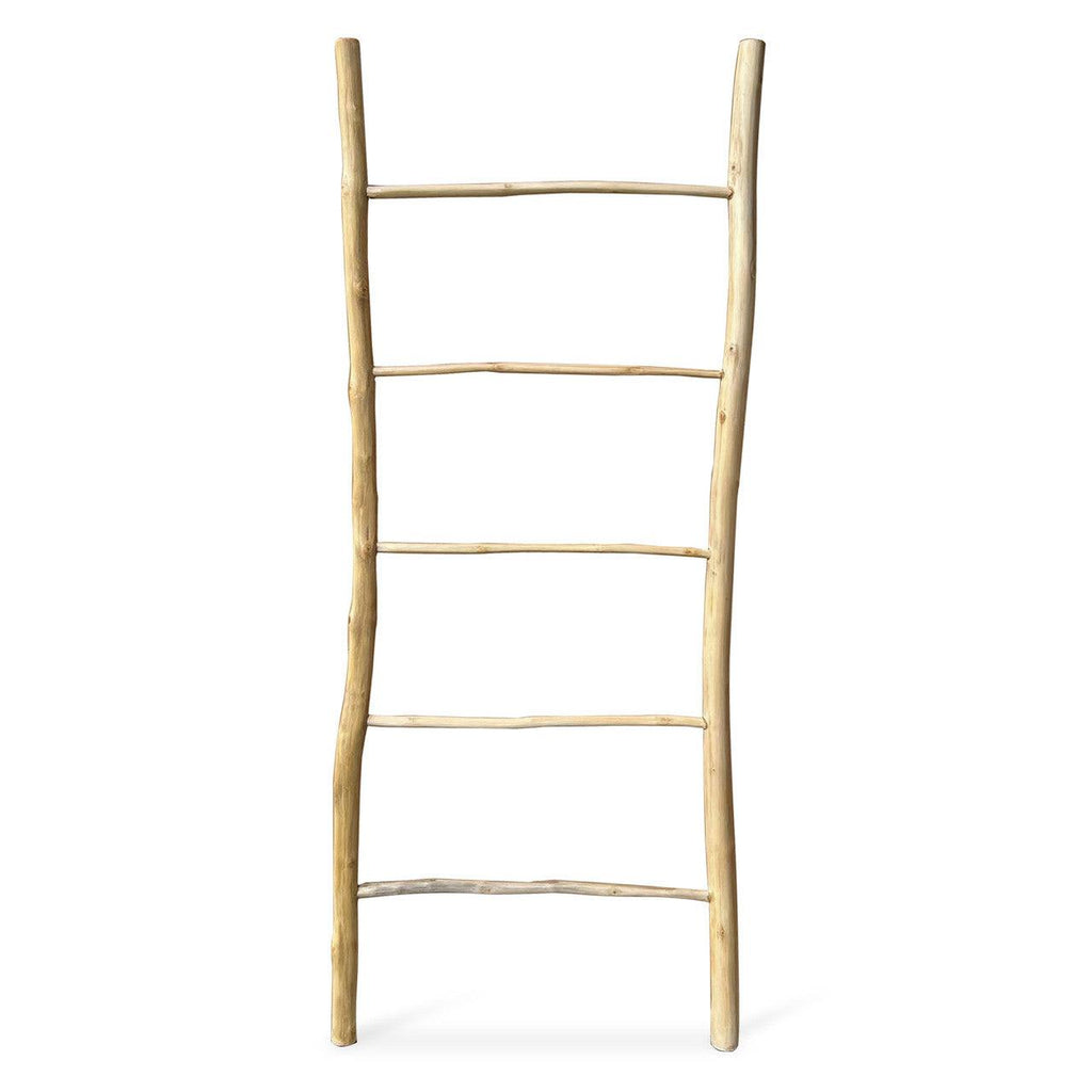 79" Bleached Teak Wood Ladder - Sea Green Designs