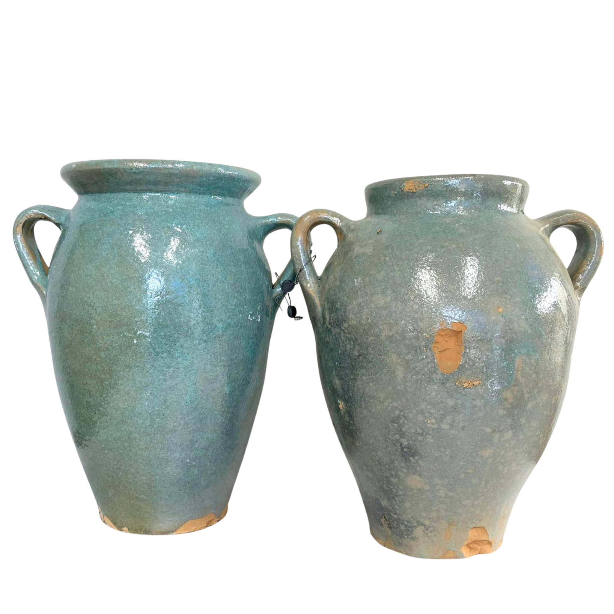 Found Blue/Green Tones Ceramic Amphora Vase - Sea Green Designs