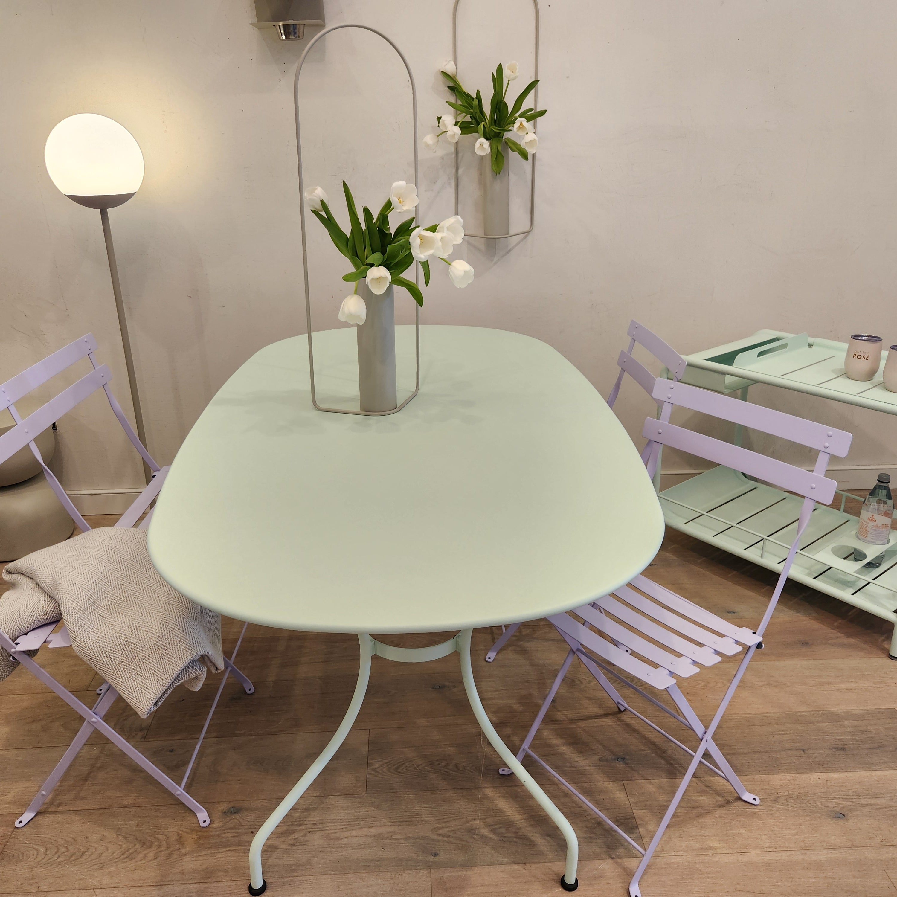 Metal Bistro Chair, Set of 2 - Sea Green Designs