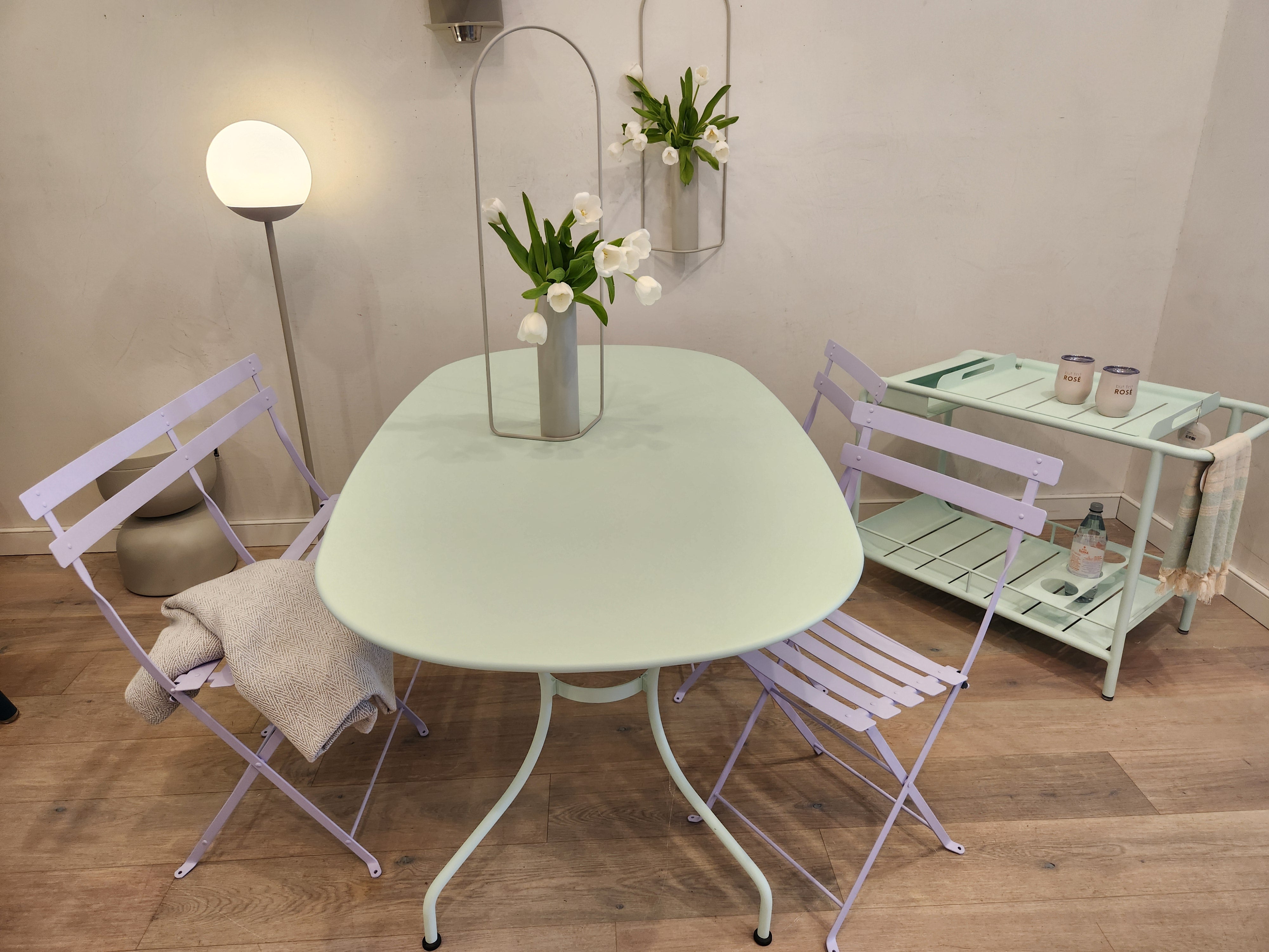 Metal Bistro Chair, Set of 2 - Sea Green Designs
