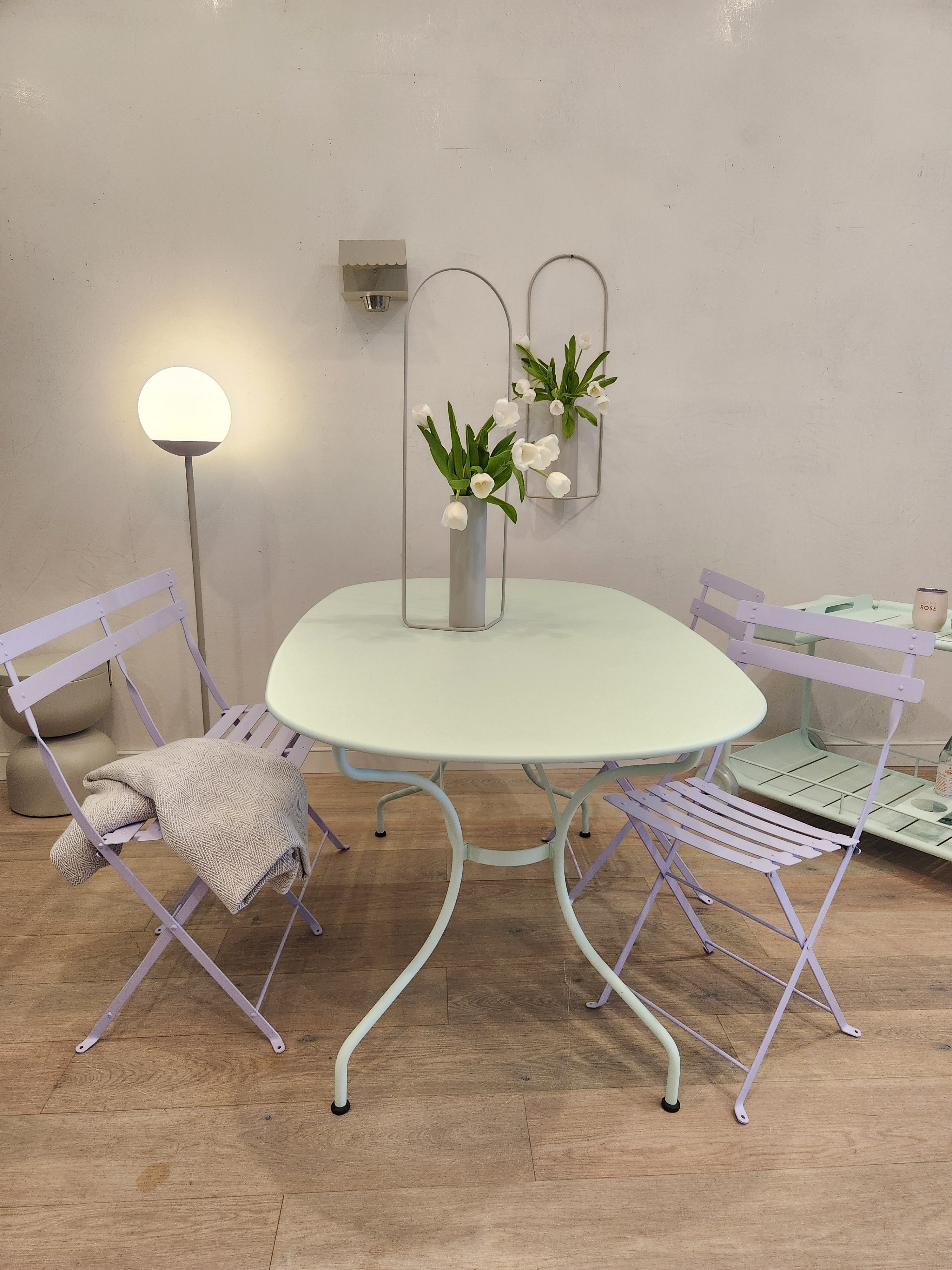 Metal Bistro Chair, Set of 2 - Sea Green Designs