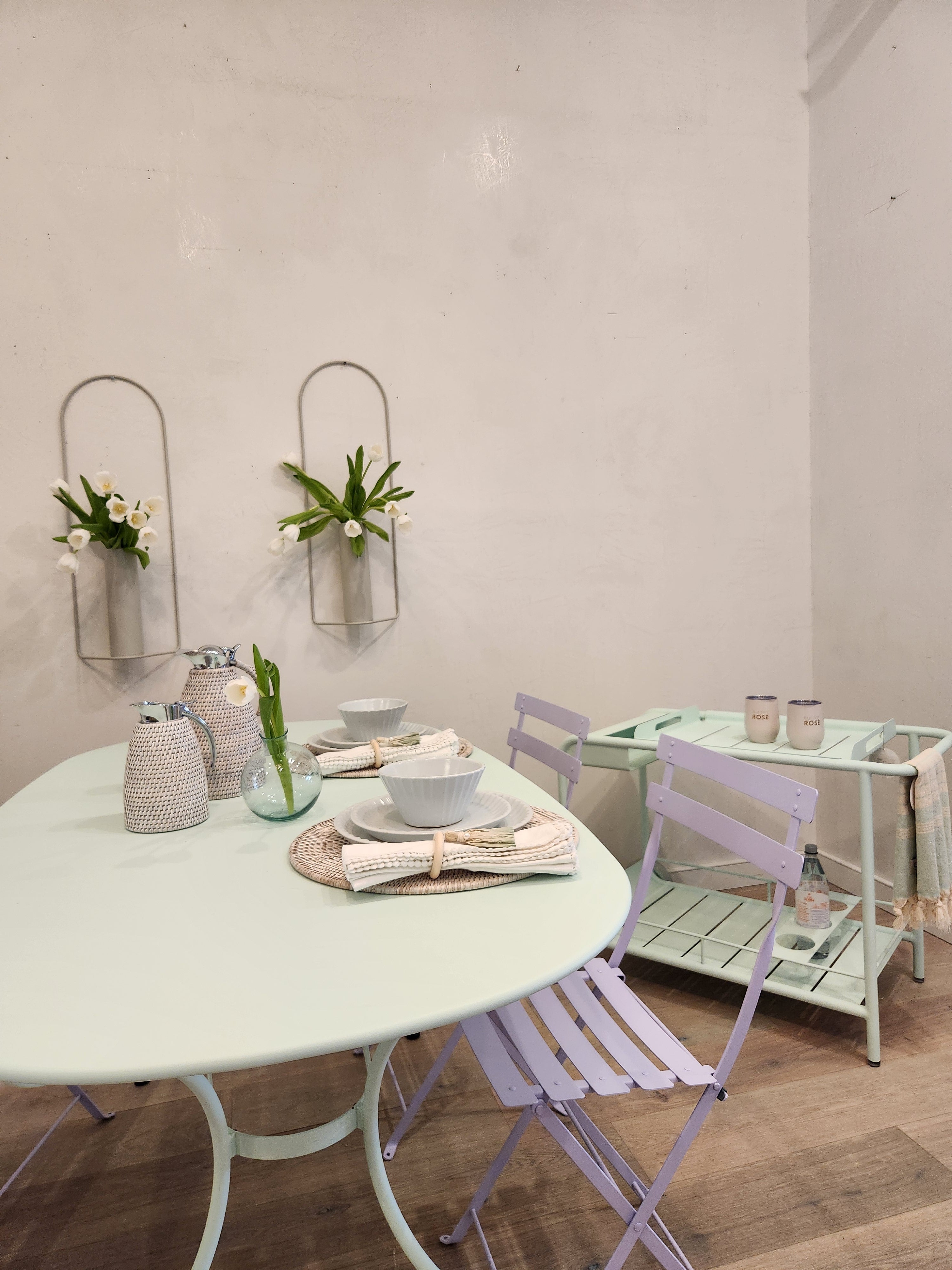 Metal Bistro Chair, Set of 2 - Sea Green Designs