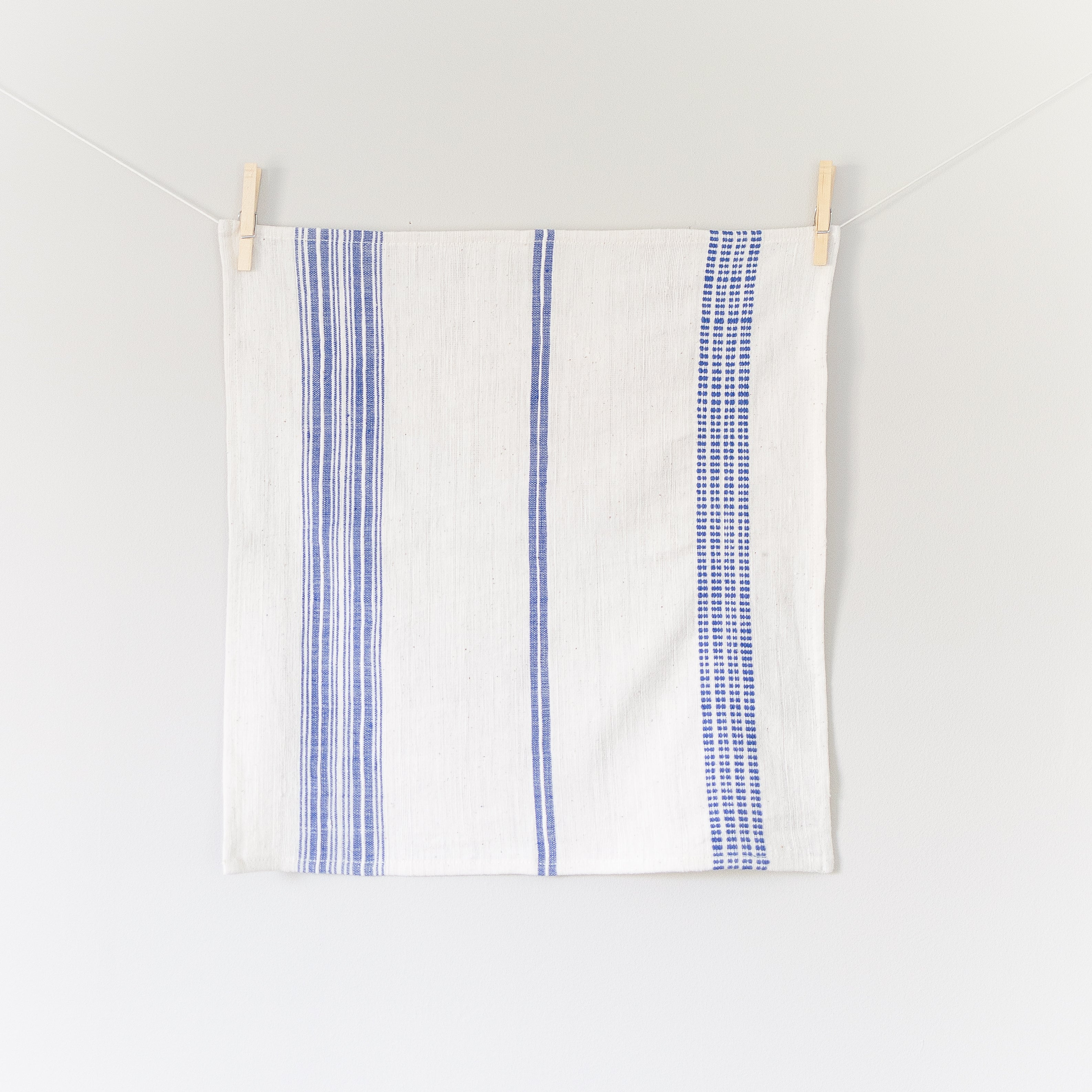 Aden Napkins in Natural and Blue, Set of 4 - Sea Green Designs