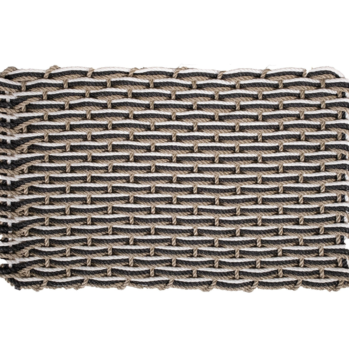 Handwoven Rope Doormat in Sand / Charcoal / Pearl