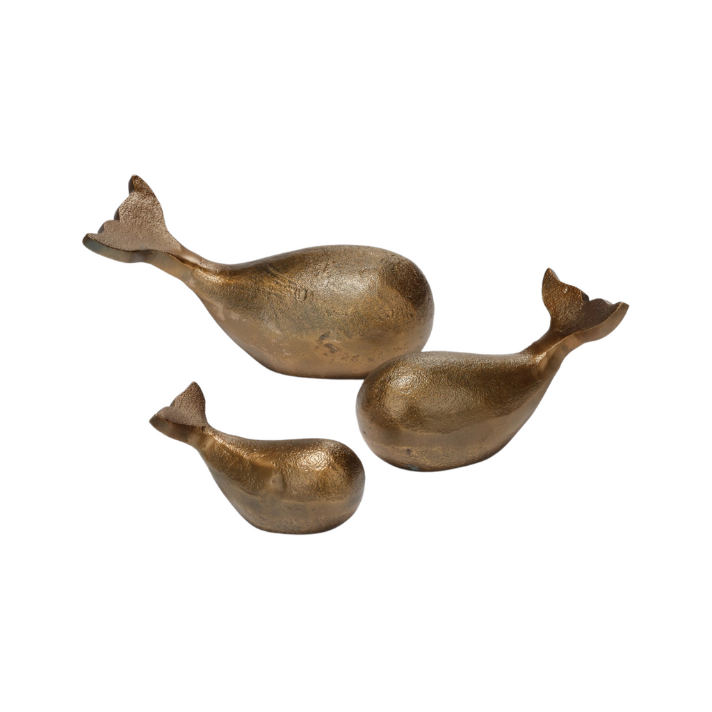 Norris Whale Statues, Set of 3 - Sea Green Designs