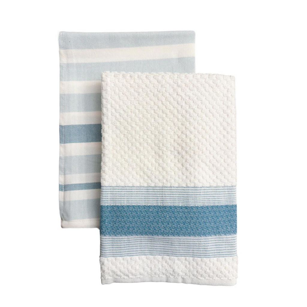 Bistro Stripes Kitchen Towels - Set of 2 - Sea Green Designs