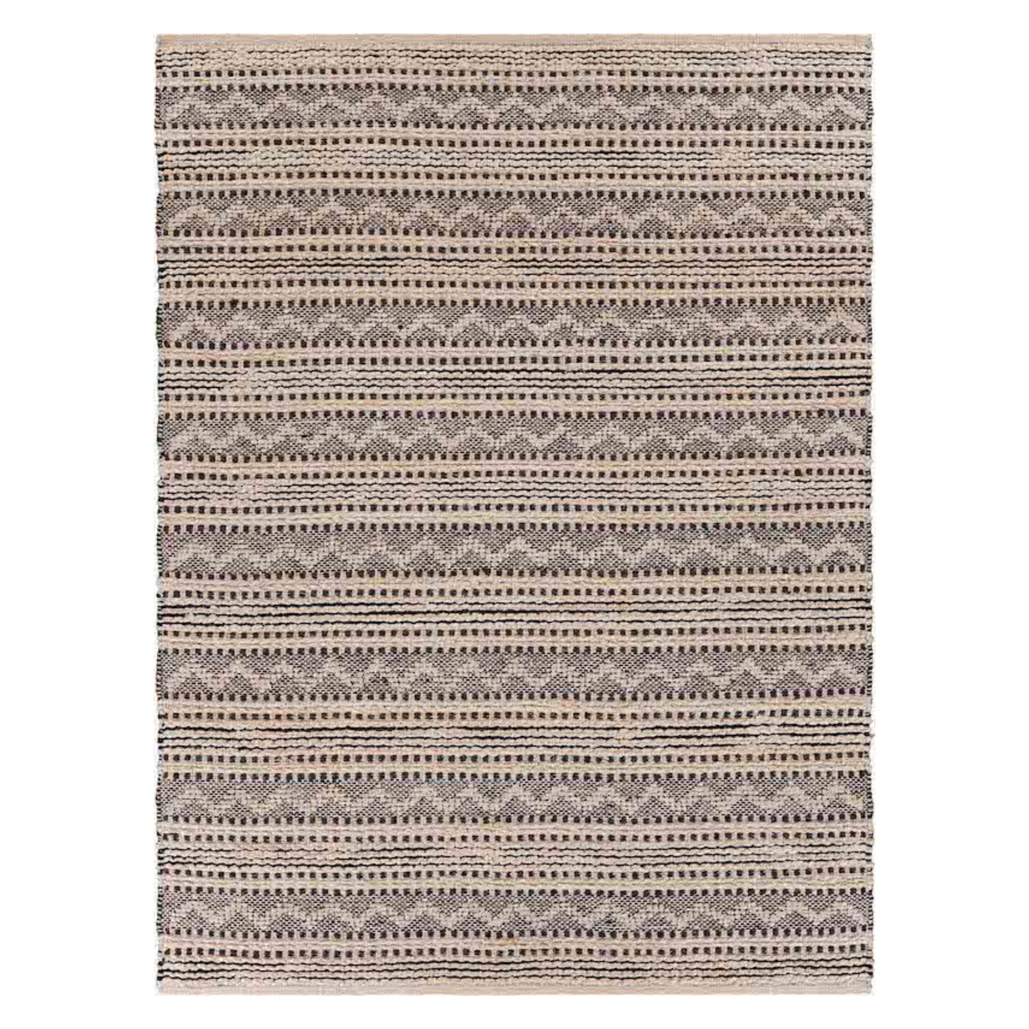 Bleached Natural Rug in Jet Black - Sea Green Designs