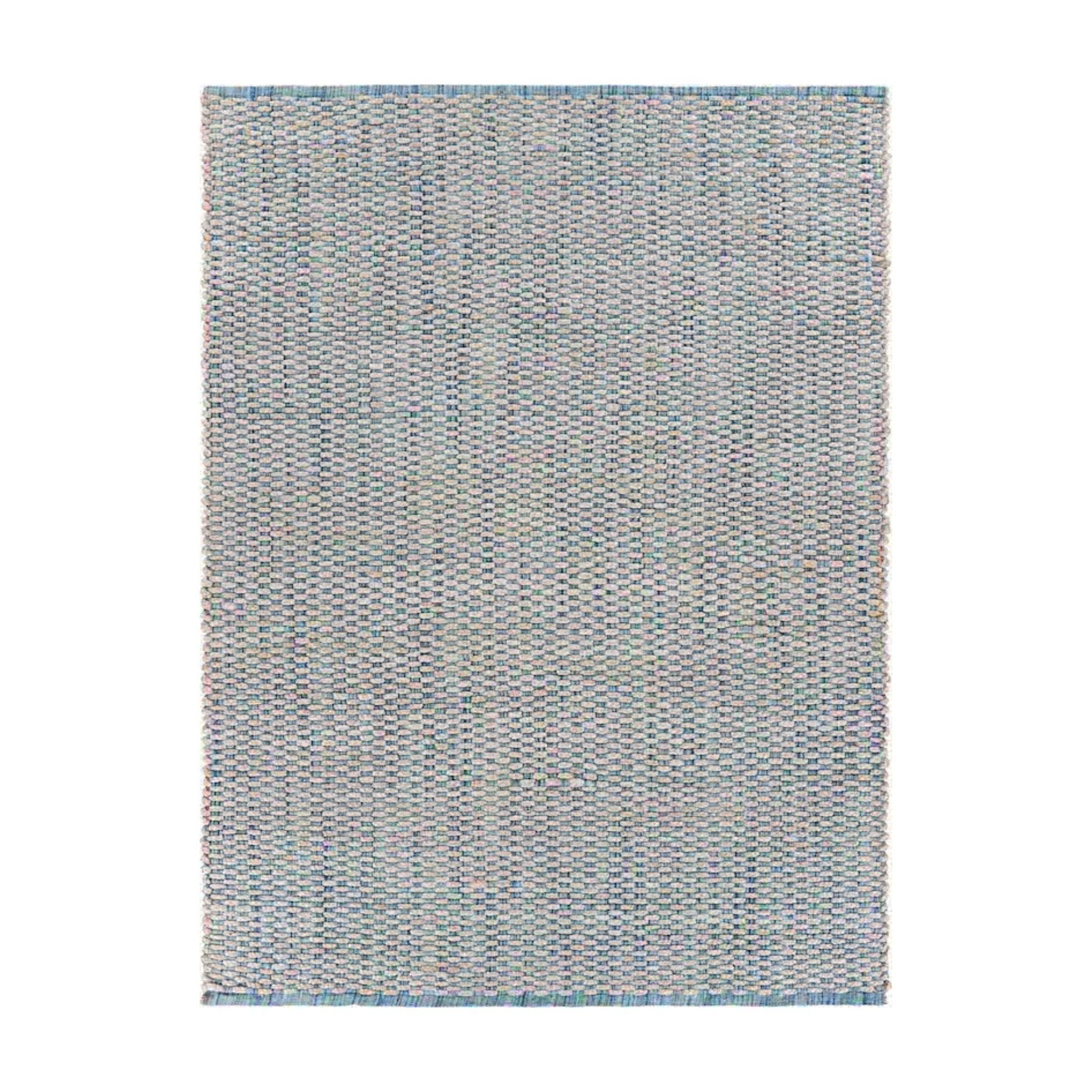 Bleached Hand-Loomed Rug in Bleach/Ivory Blue - Sea Green Designs