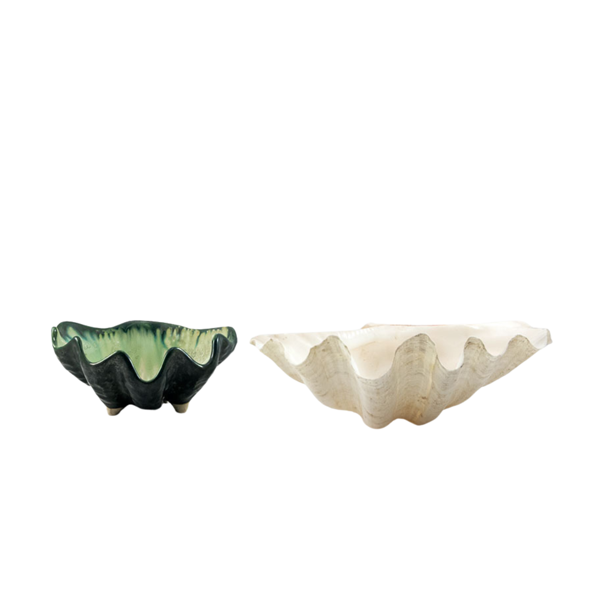 Small Clam Bowl, Mint and Charcoal - Sea Green Designs