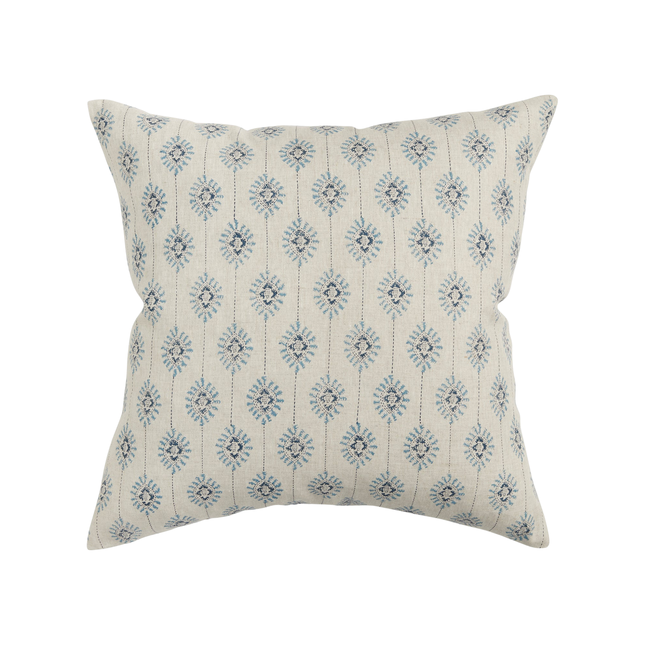 Bombay Azure Linen Pillowcase Front View