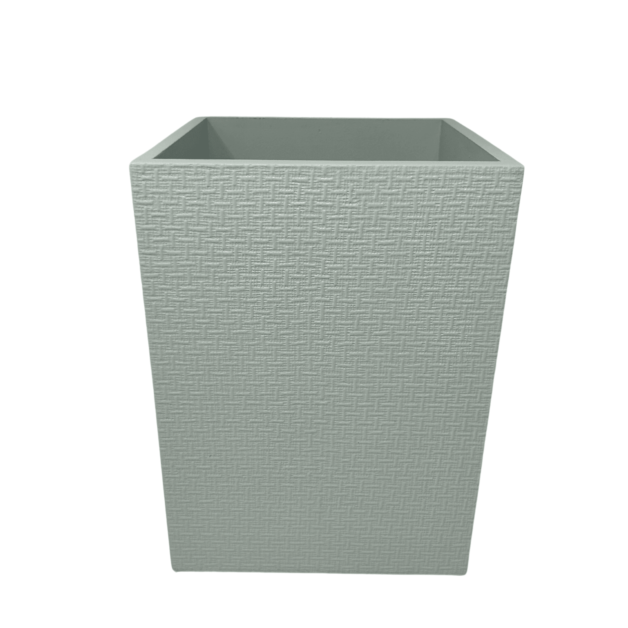 Basket Weave Wastebasket in Wallen Sea Green - Sea Green Designs