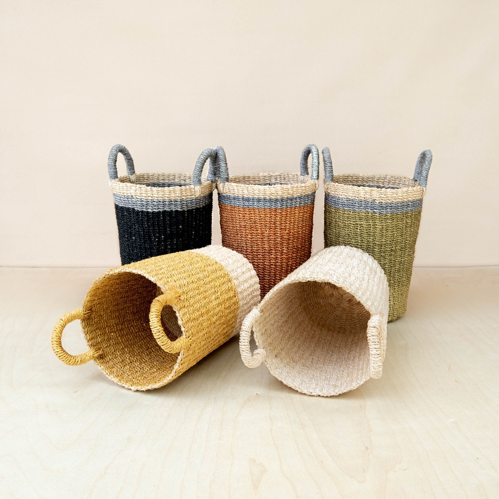 Black Woven Basket Vase - Sea Green Designs