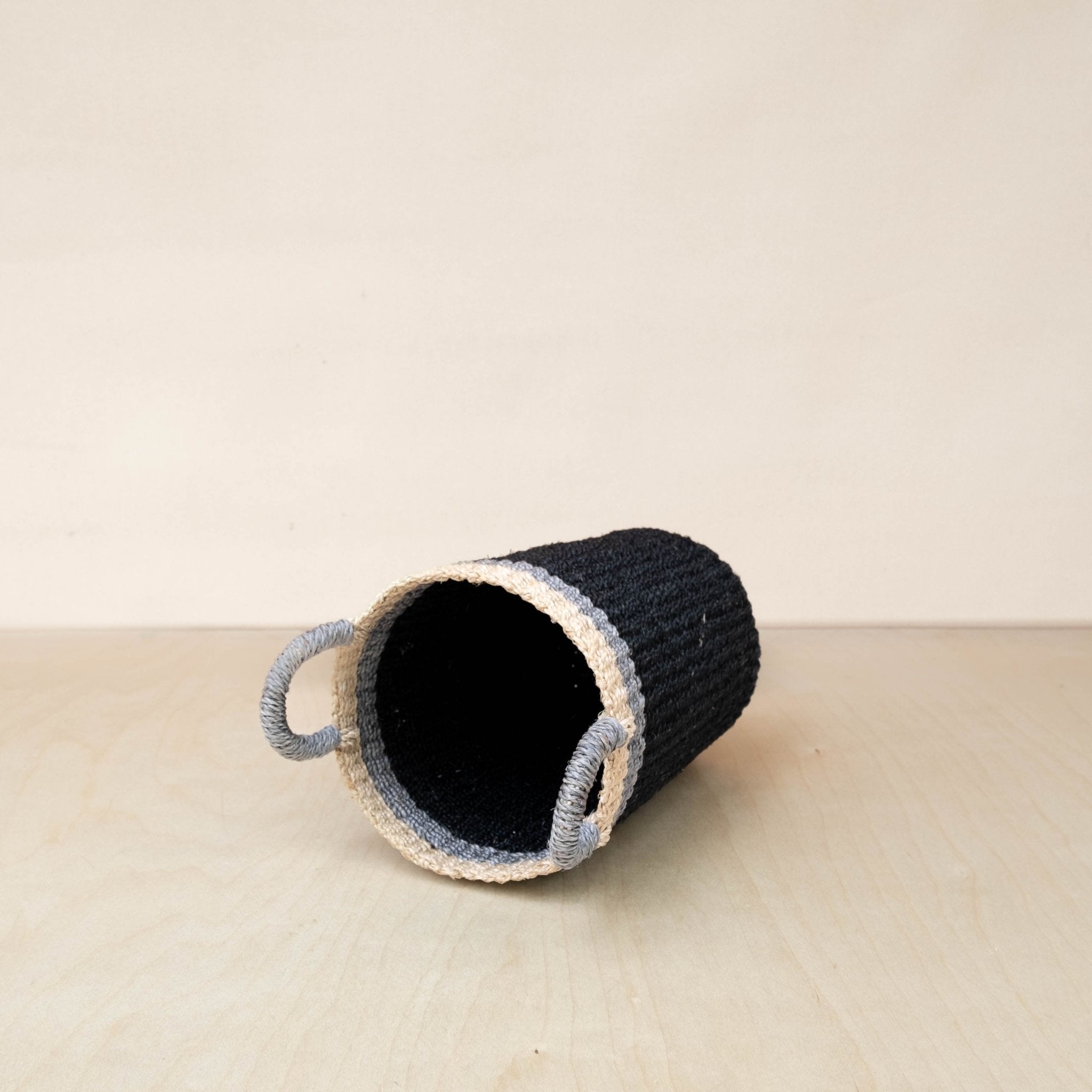 Black Woven Basket Vase - Sea Green Designs