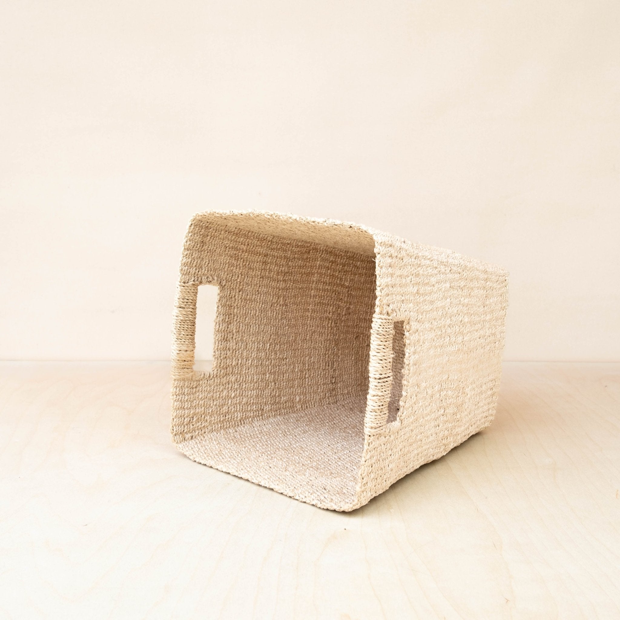 Natural Tapered Square Basket - Sea Green Designs