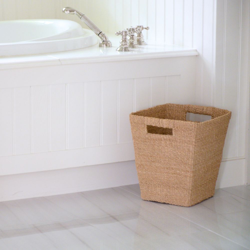 Natural Tapered Square Basket - Sea Green Designs