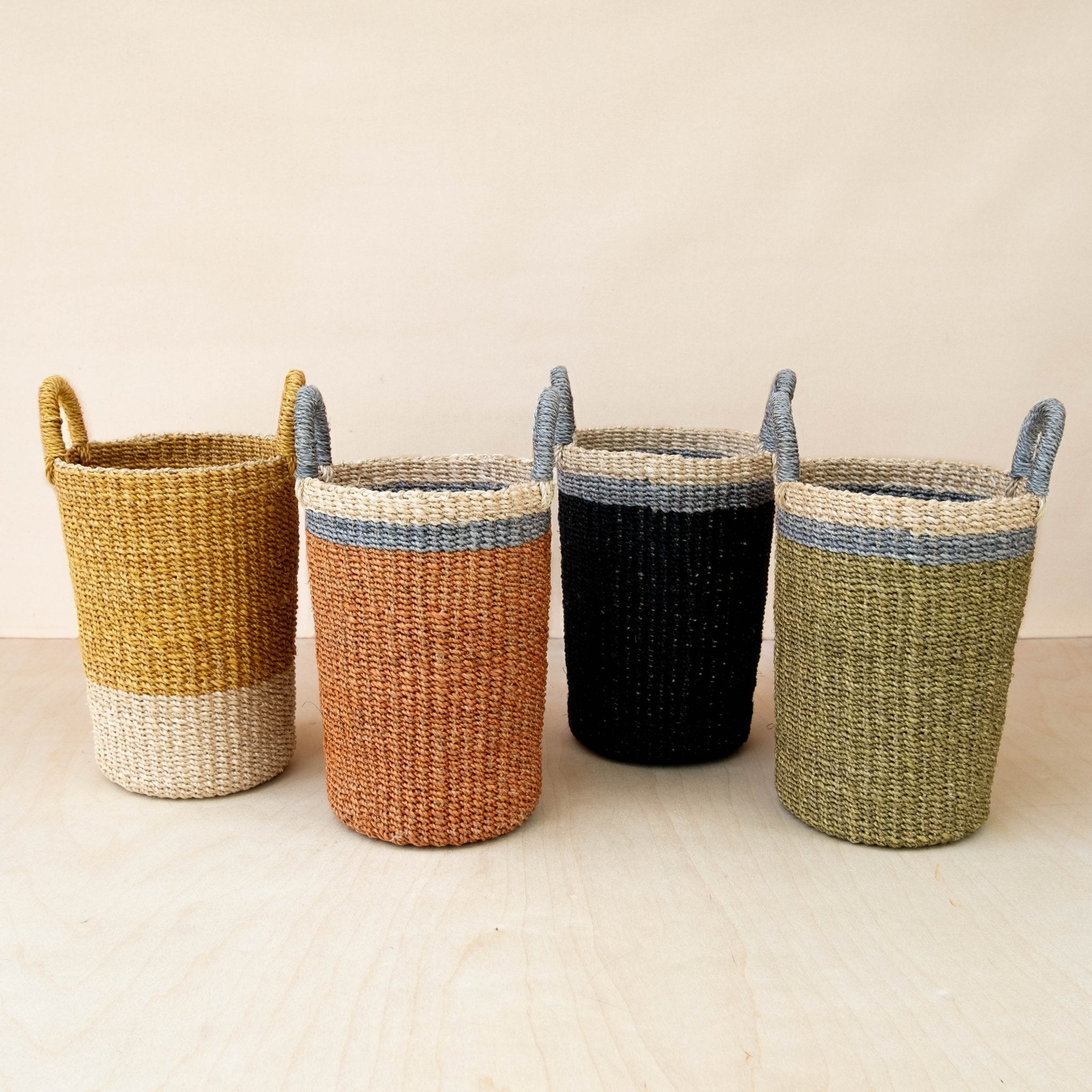 Olive Tall Wicker Basket Vase - Sea Green Designs