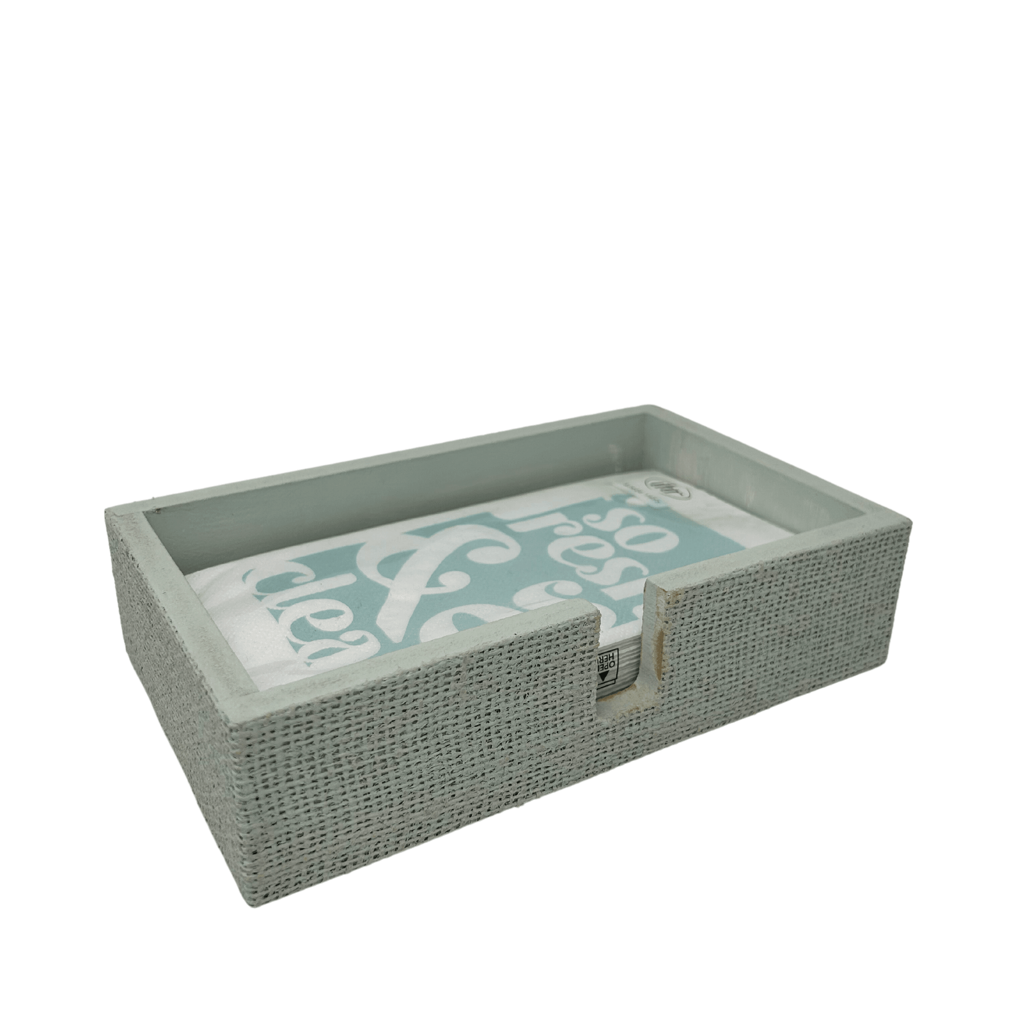 Burlap Napkin Holder in Seafoam - Sea Green Designs