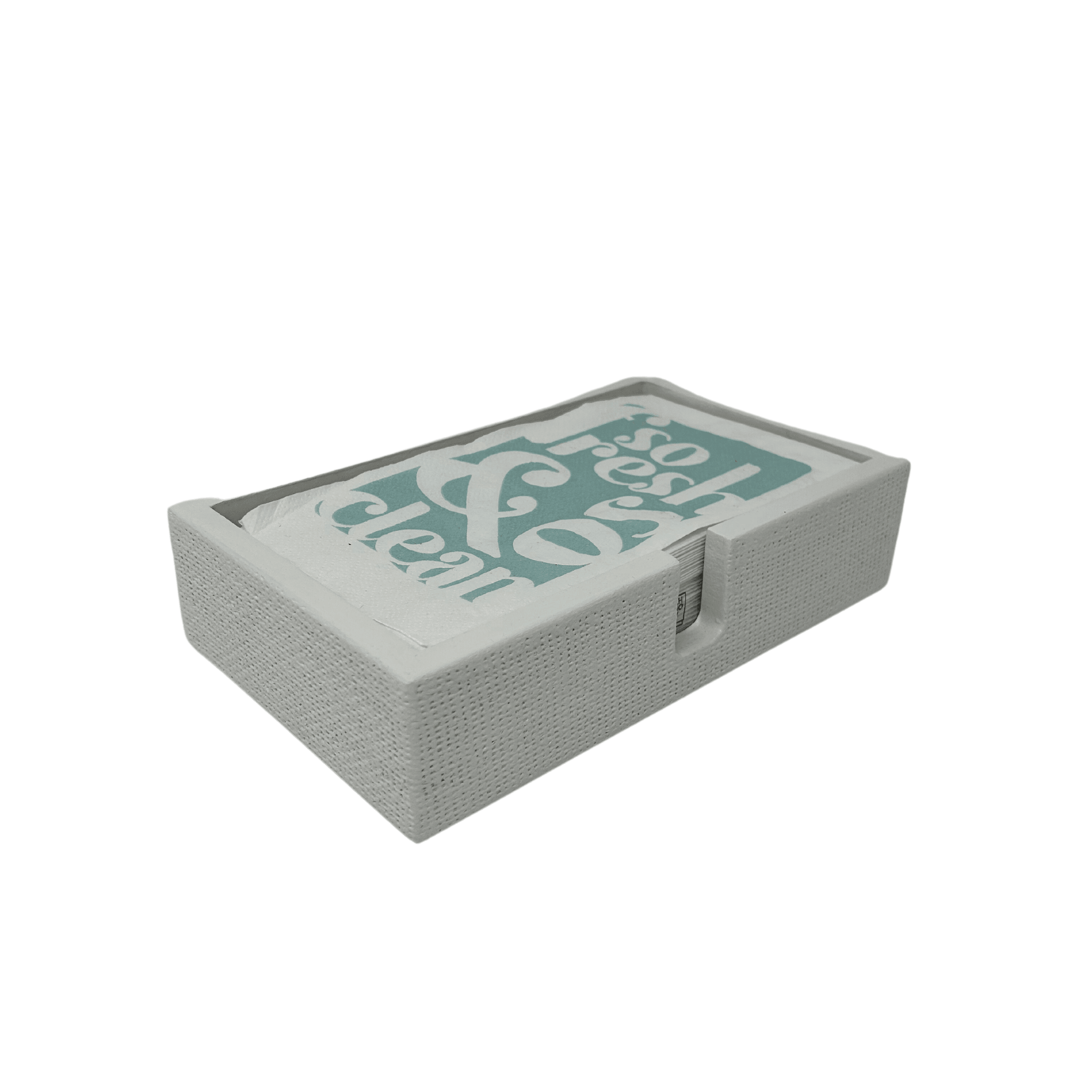 Burlap Napkin Holder in White Gloss - Sea Green Designs