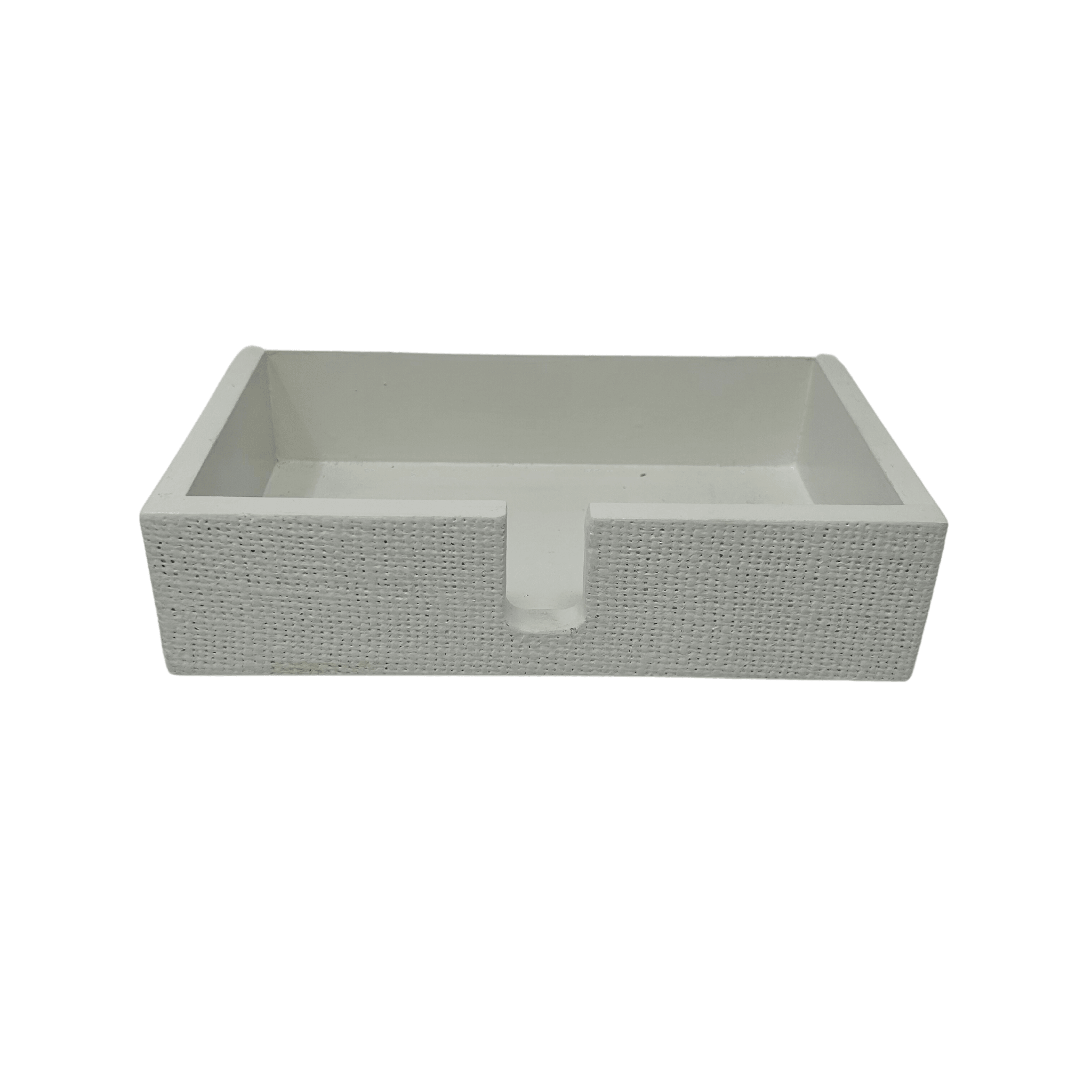 Burlap Napkin Holder in White Gloss - Sea Green Designs