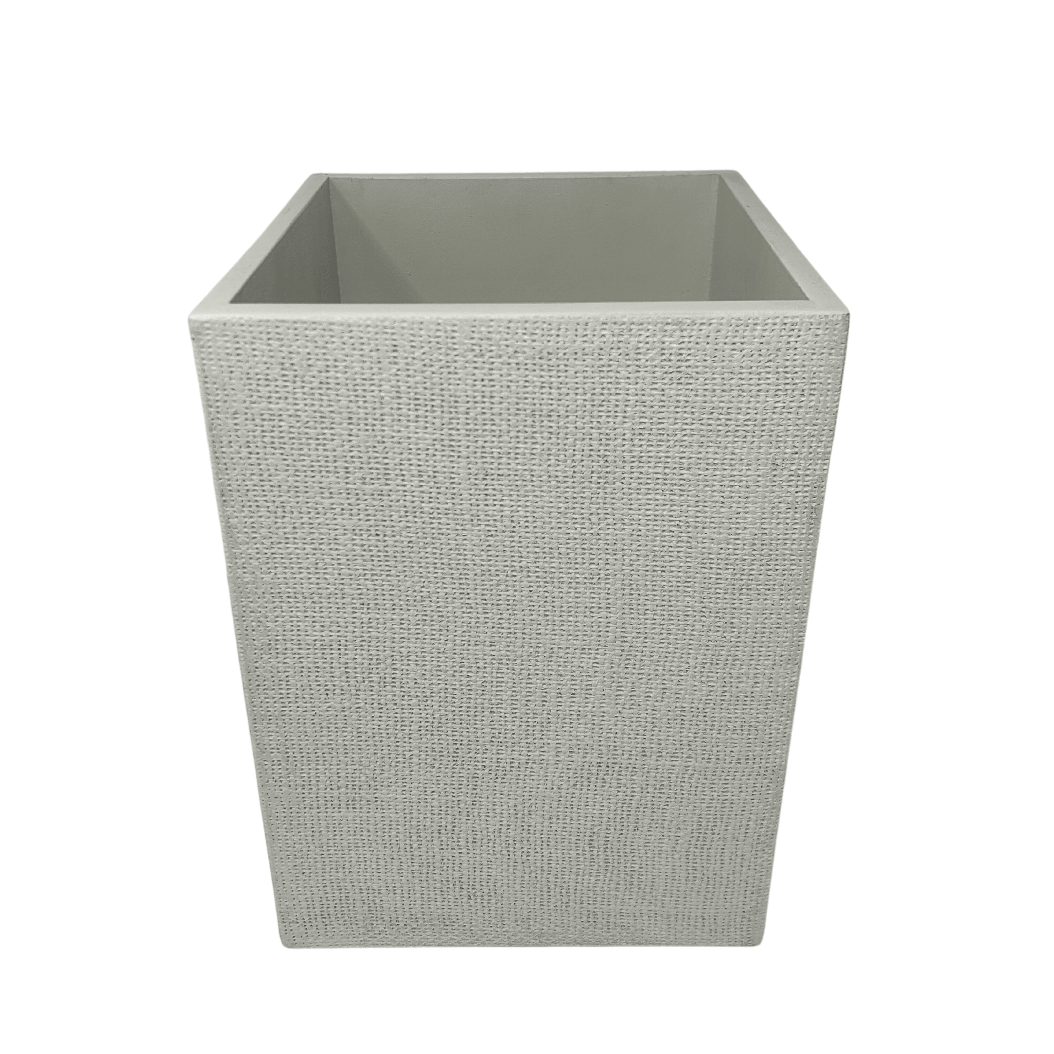 Burlap Wastebasket in Light Gray - Sea Green Designs