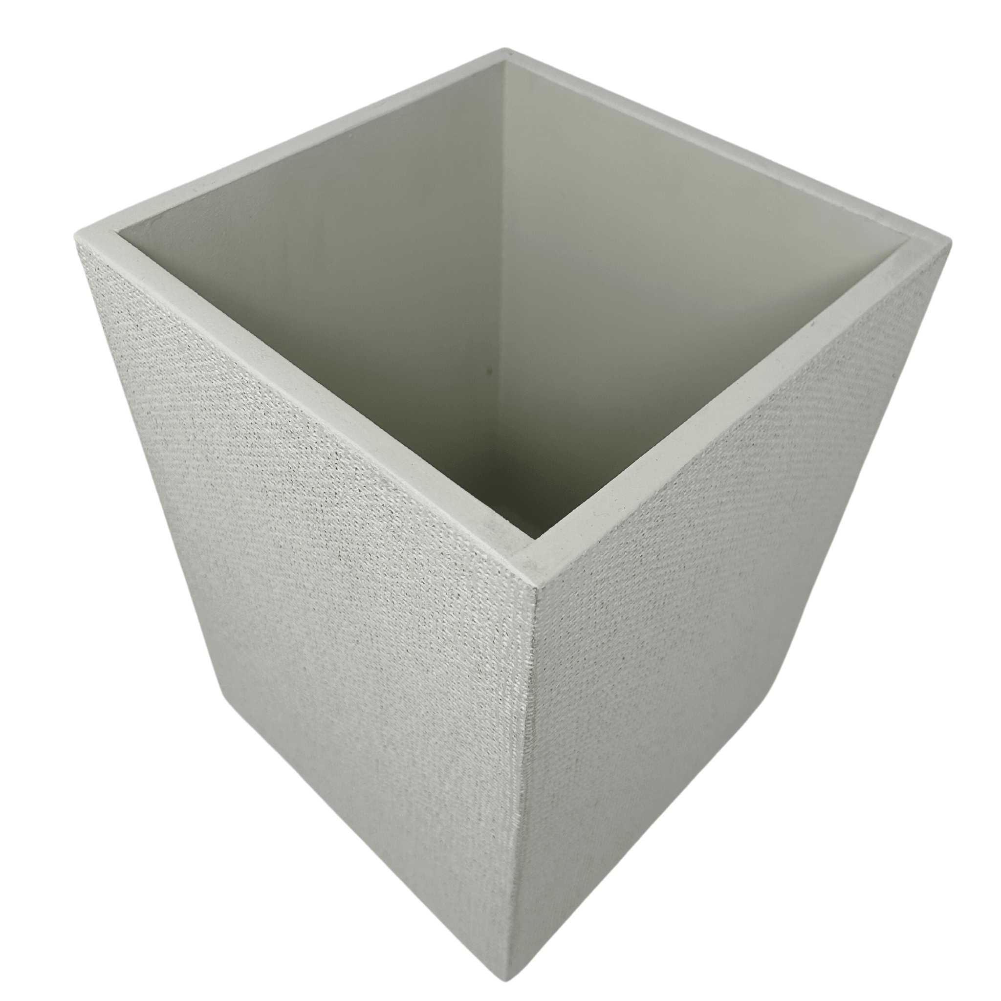 Burlap Wastebasket in Light Gray - Sea Green Designs