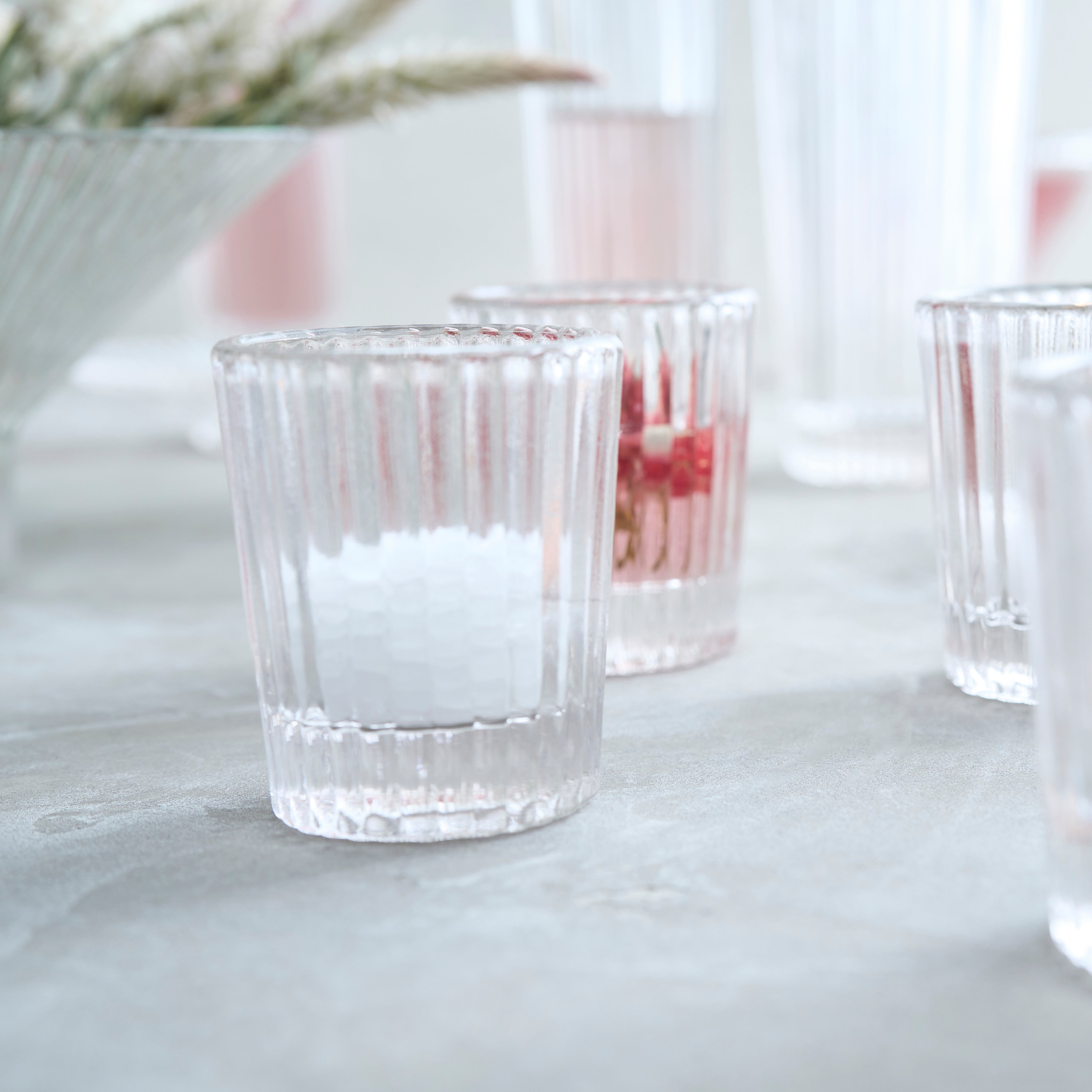 Pressed Clear Shot Glasses, Set of 6 - Sea Green Designs
