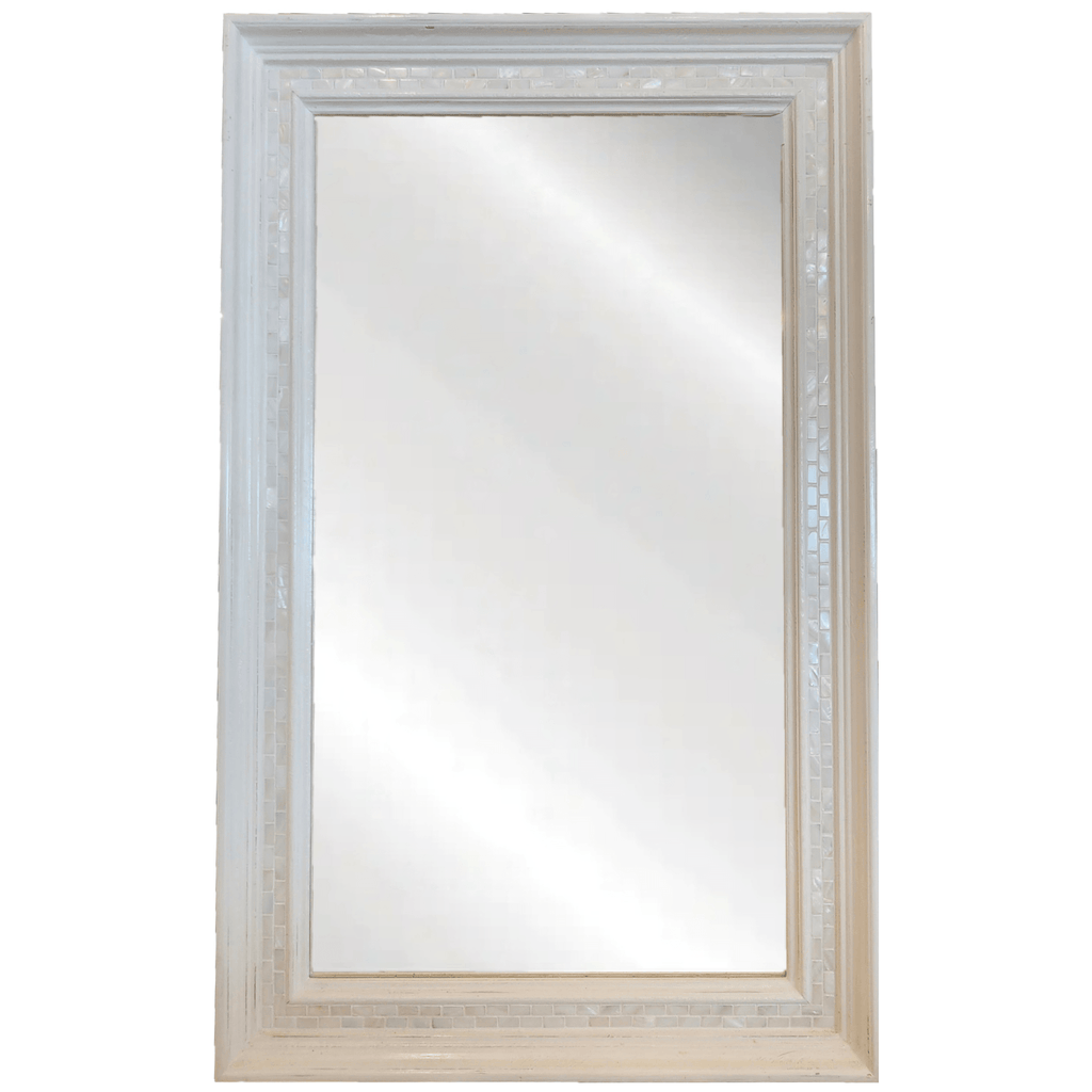 Casper Mirror with White Pearls - Sea Green Designs