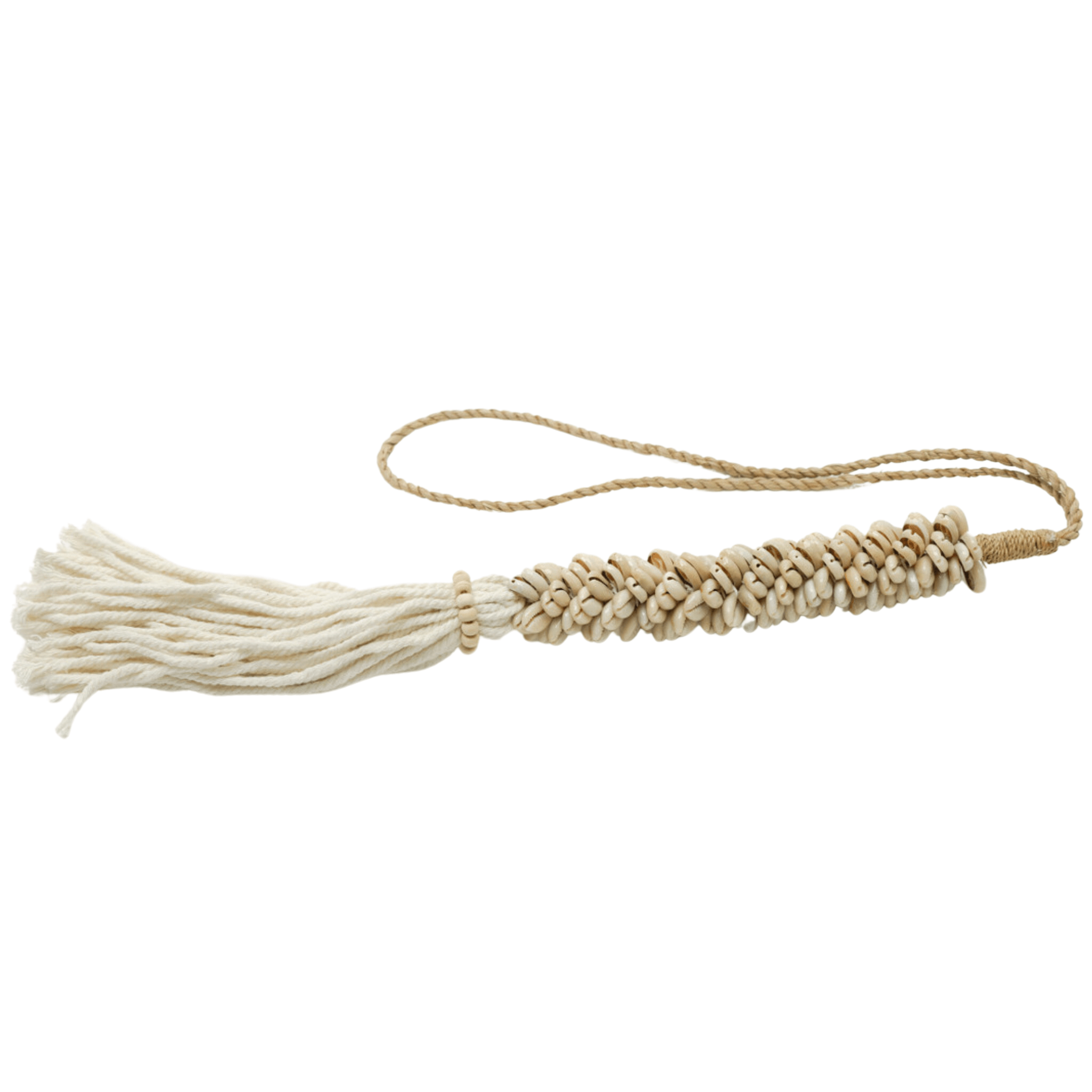 Creamy White Shell Tassel - Sea Green Designs