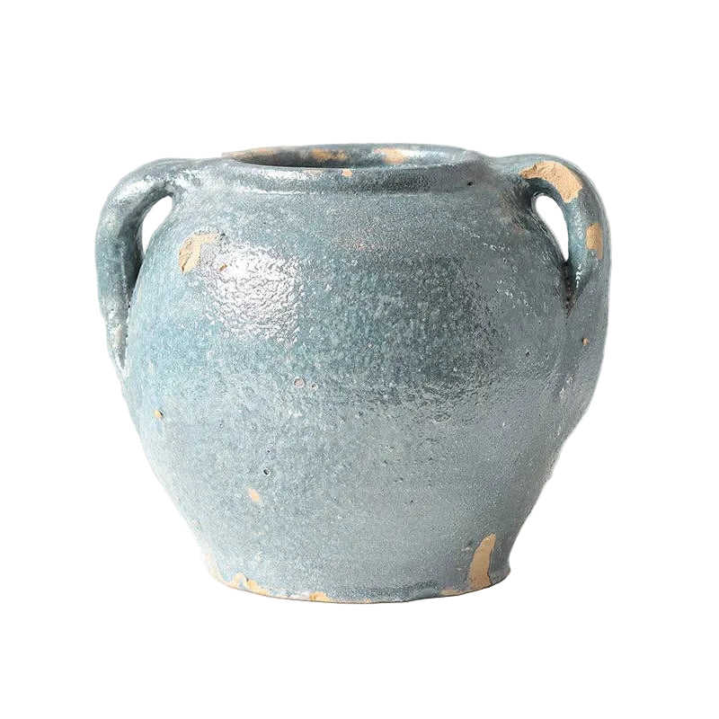 Vintage Inspired Confit Garden Pot, Large, Blue/Green - Sea Green Designs