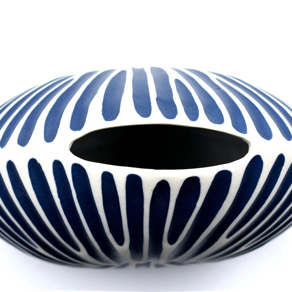 Diva Porcelain Bud Vase - Navy & White - Sea Green Designs