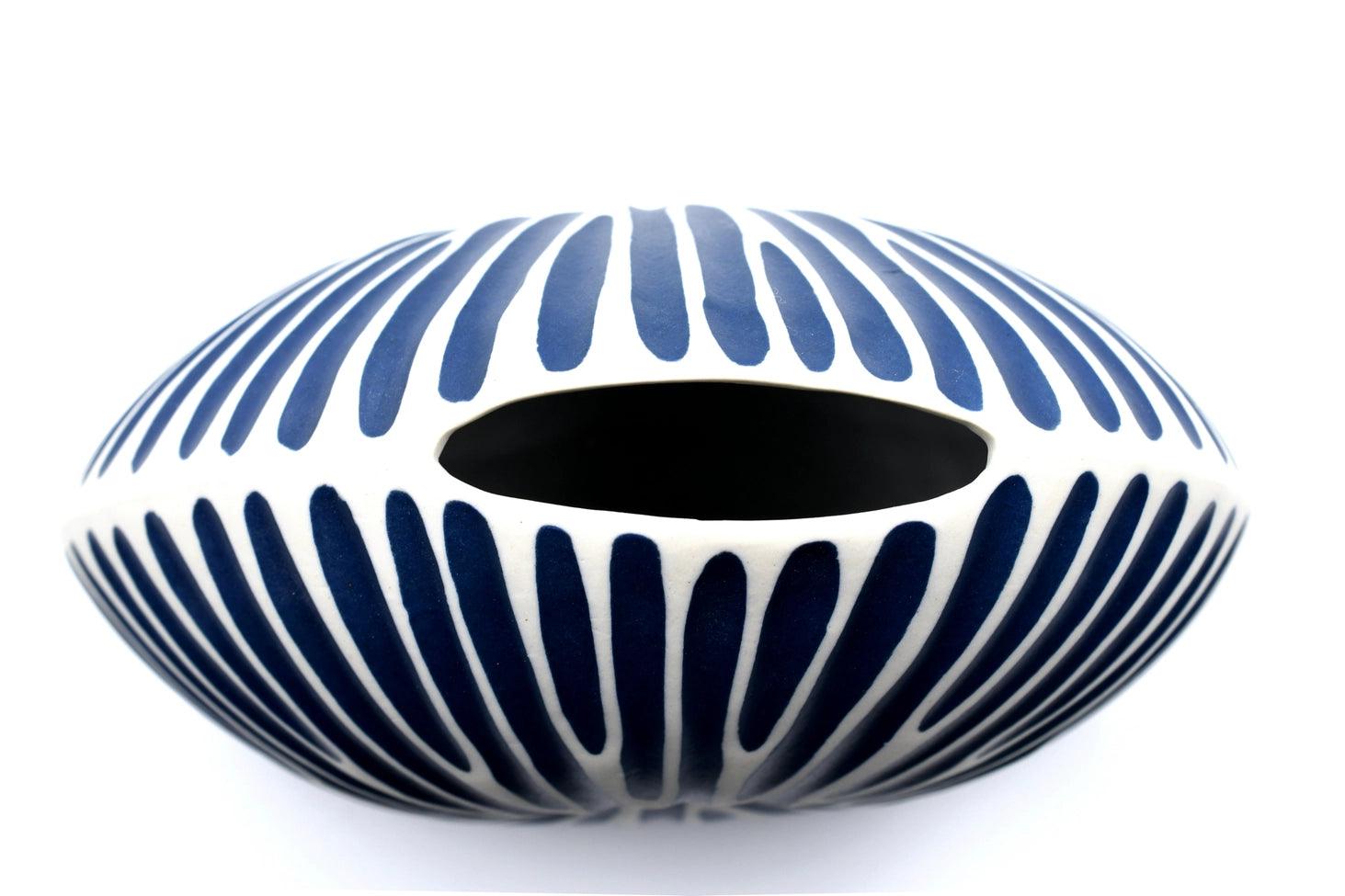 Diva Porcelain Bud Vase - Navy & White - Sea Green Designs