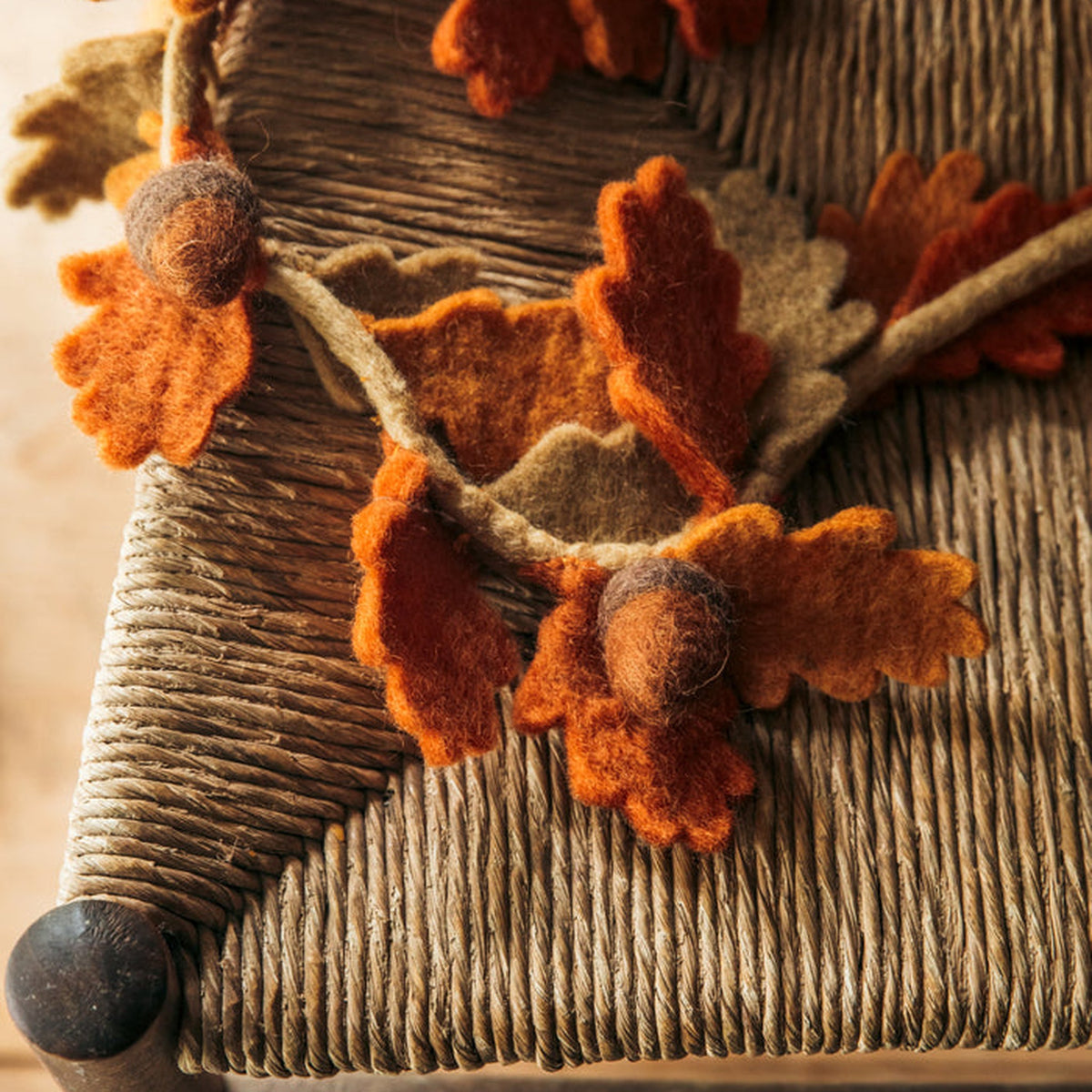 Felted Oak & Acorn Garland