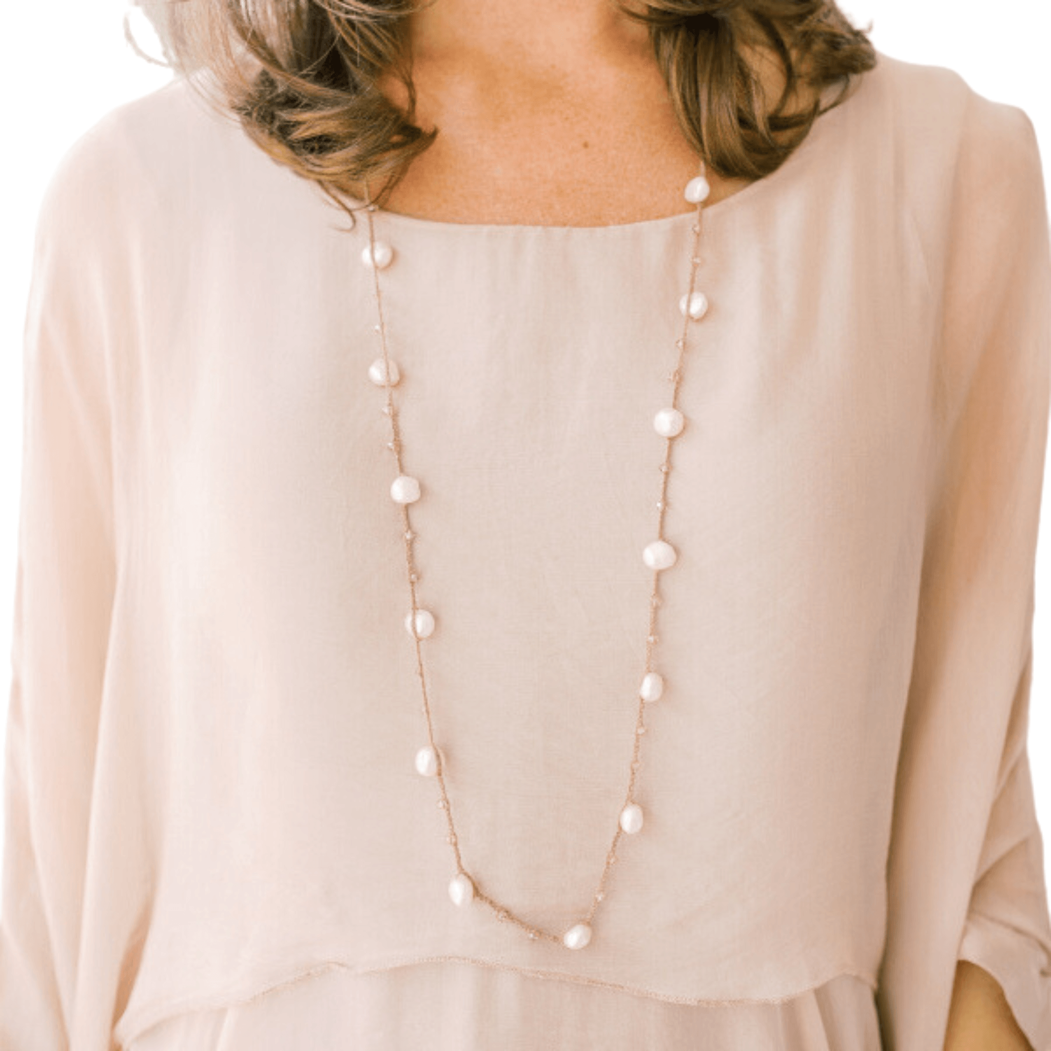 Goldbug Pearl Necklace and Bracelet - Sea Green Designs