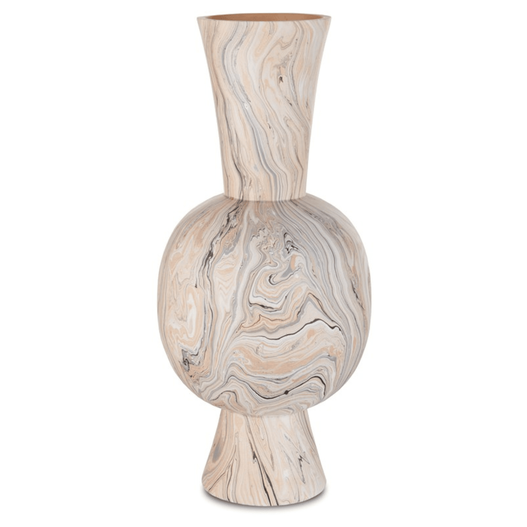 Gray Marbleized Tall Vase - Sea Green Designs