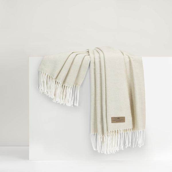 Italian Herringbone Throw Blanket in Birch - Sea Green Designs