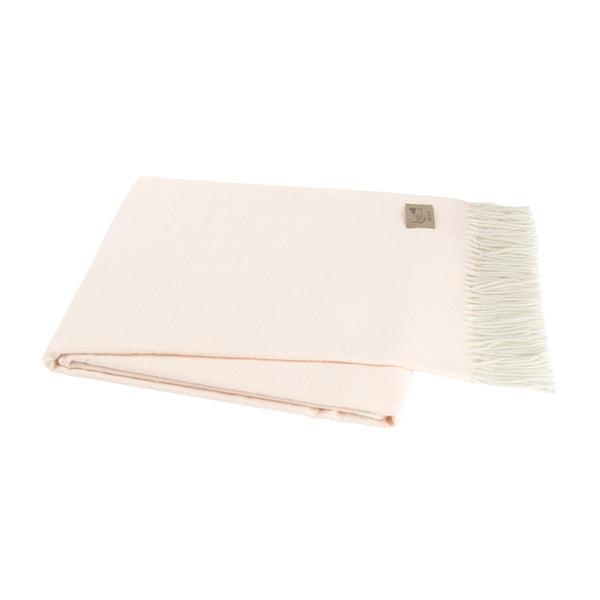 Italian Herringbone Throw Blanket in Pink Salt - Sea Green Designs