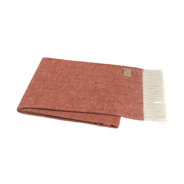 Italian Herringbone Throw Blanket in Spicy Orange - Sea Green Designs