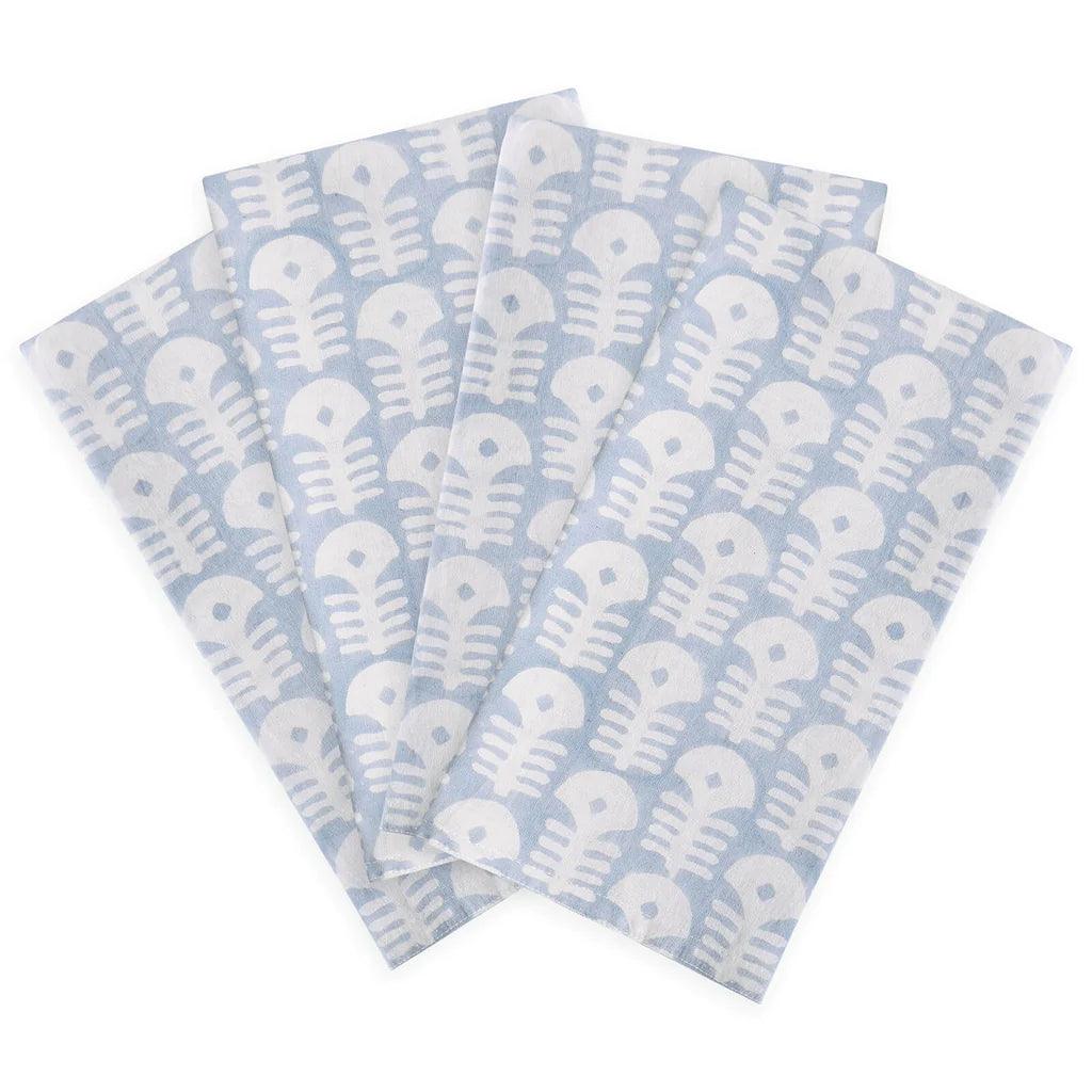 Raj Azure Cotton Napkins, Set of 4 - Sea Green Designs