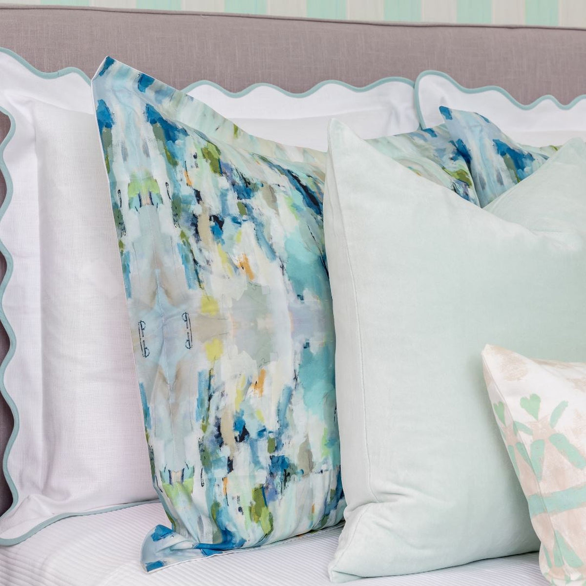 Solid Velvet Pillow in Robin's Egg
