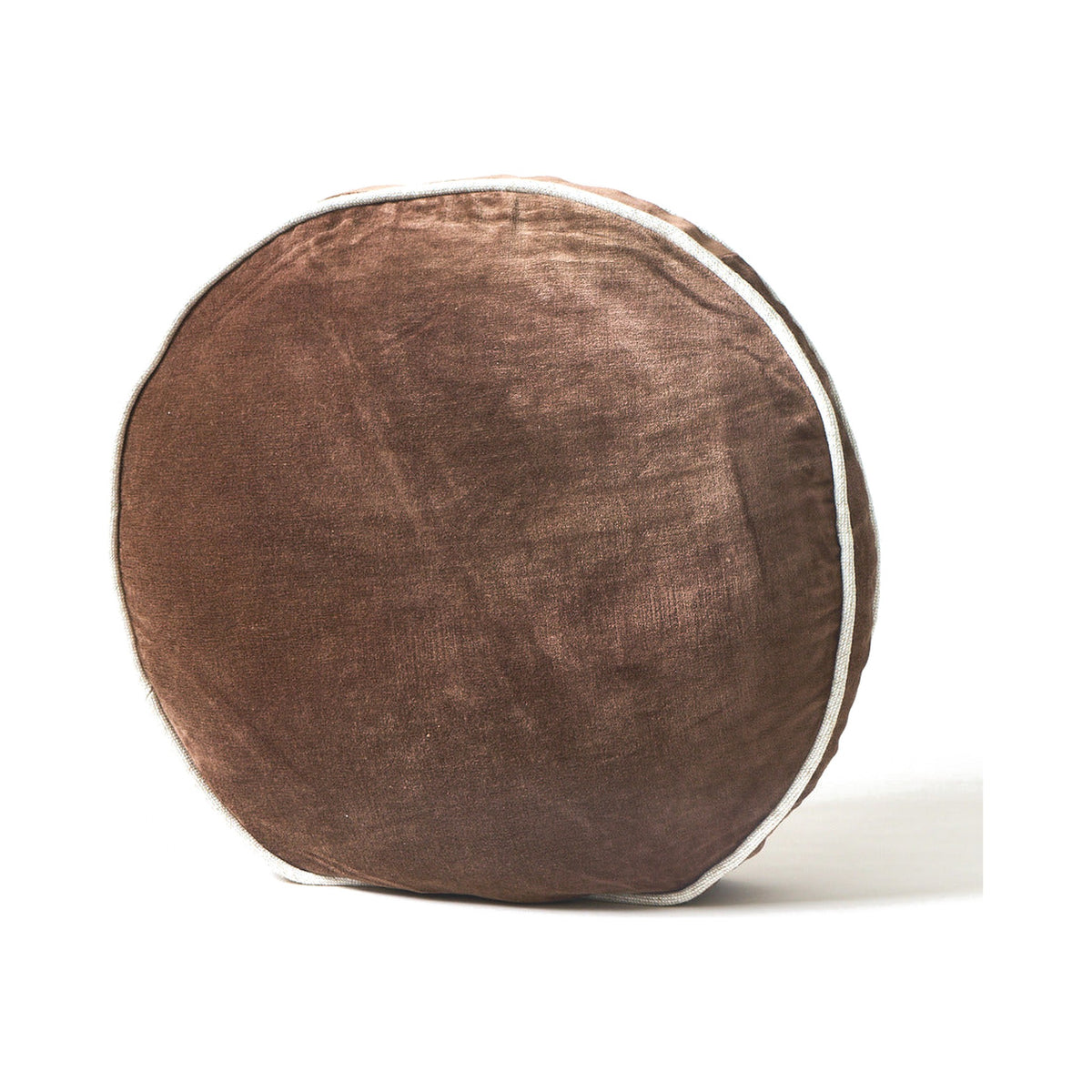 Round Velvet + Linen Pillow