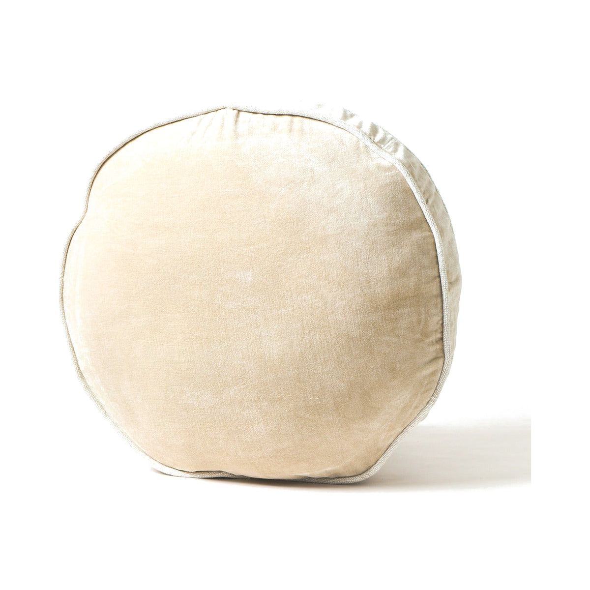 Round Velvet + Linen Pillow